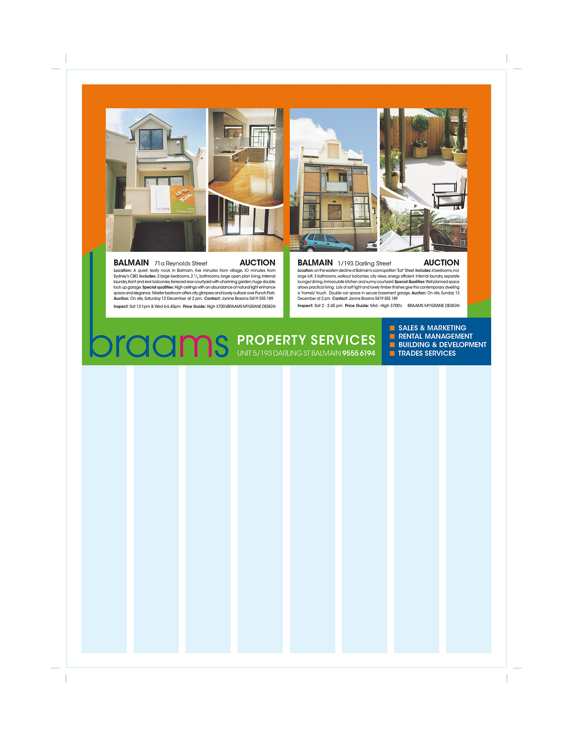 Half page property ad.