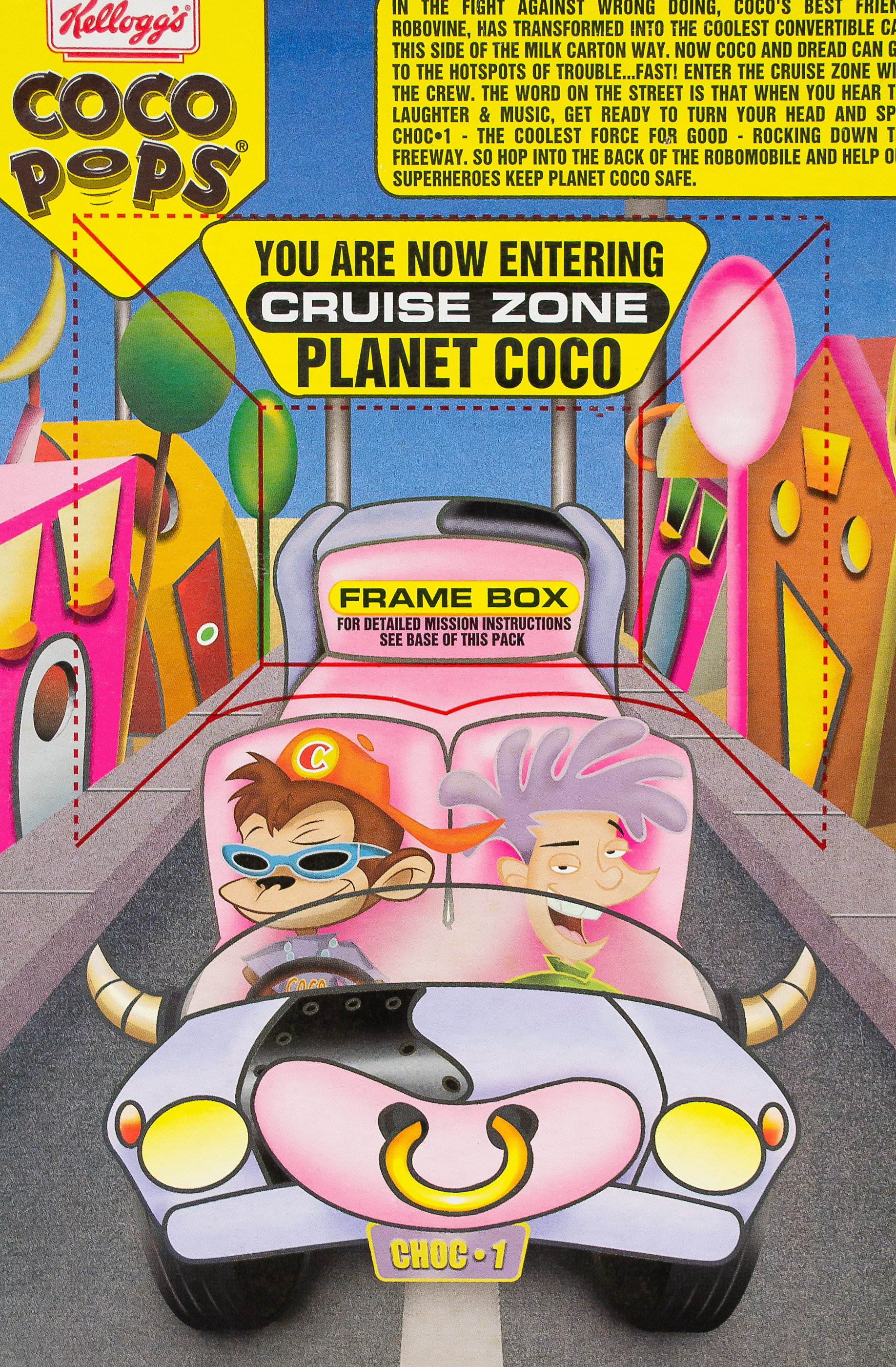 Printed version of the Coco Pops packaging.
