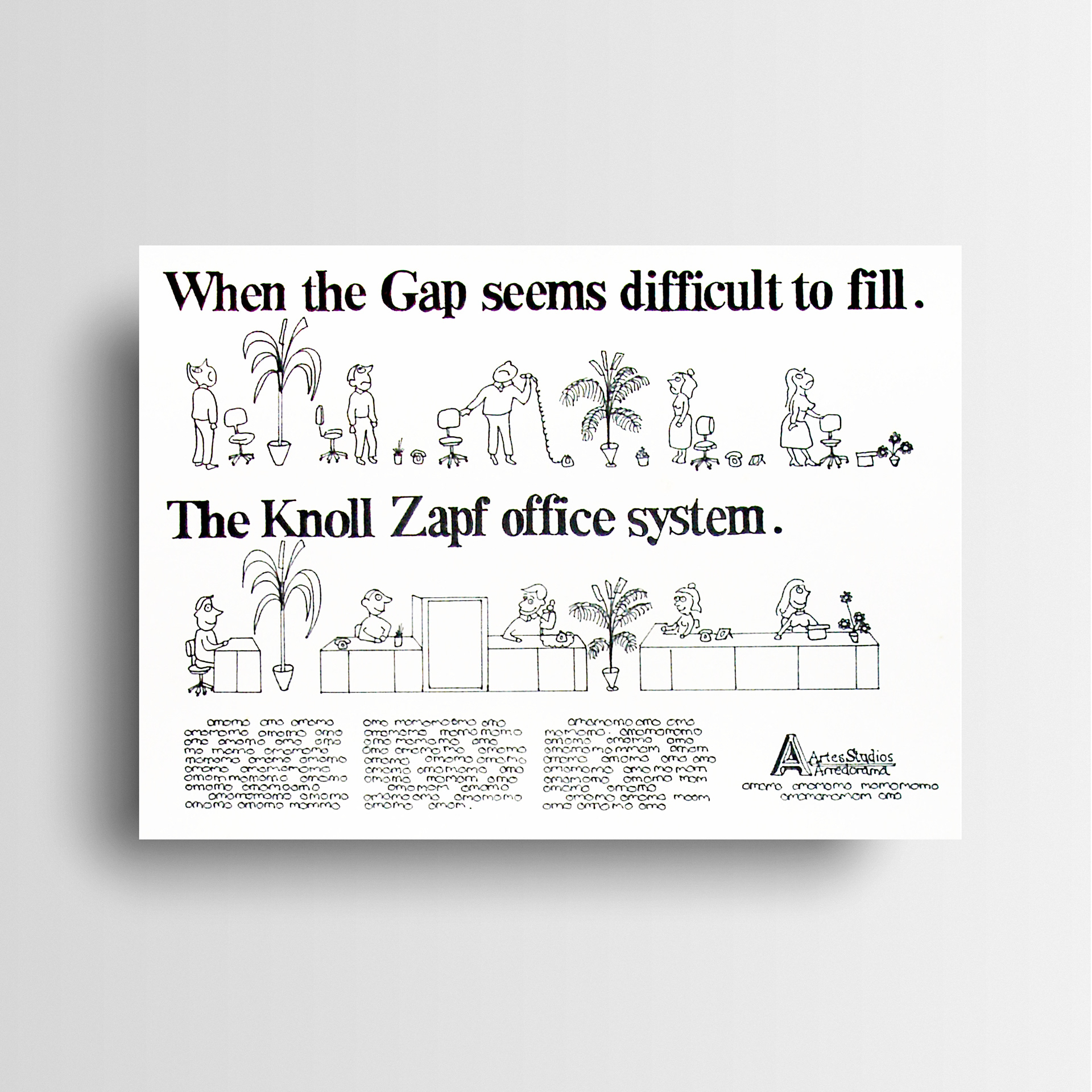 Half page black and white ad.