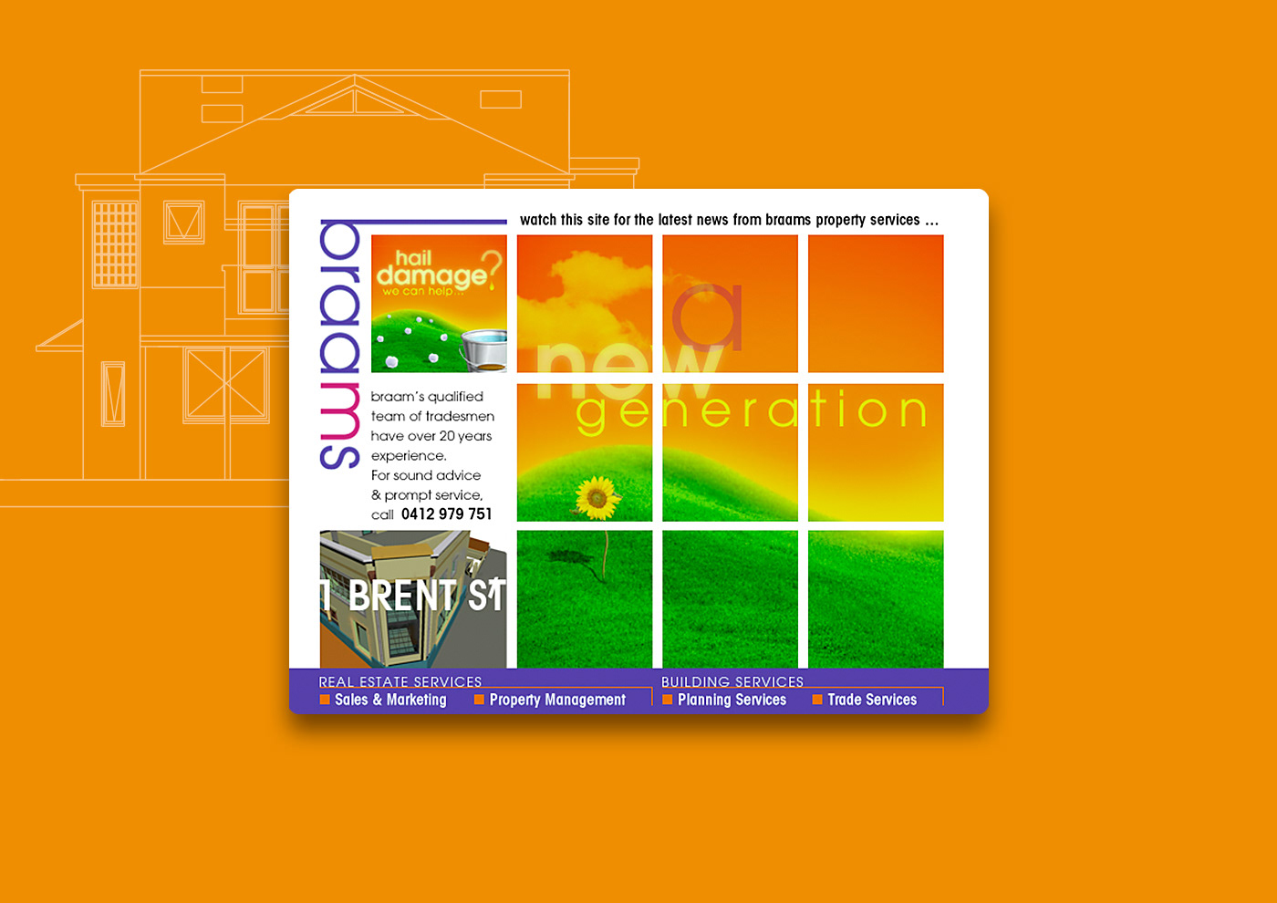 Braams Property Services homepage design.