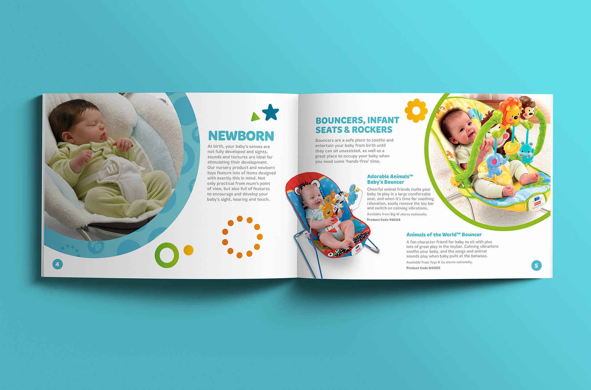 Newborn section starting page spread.
