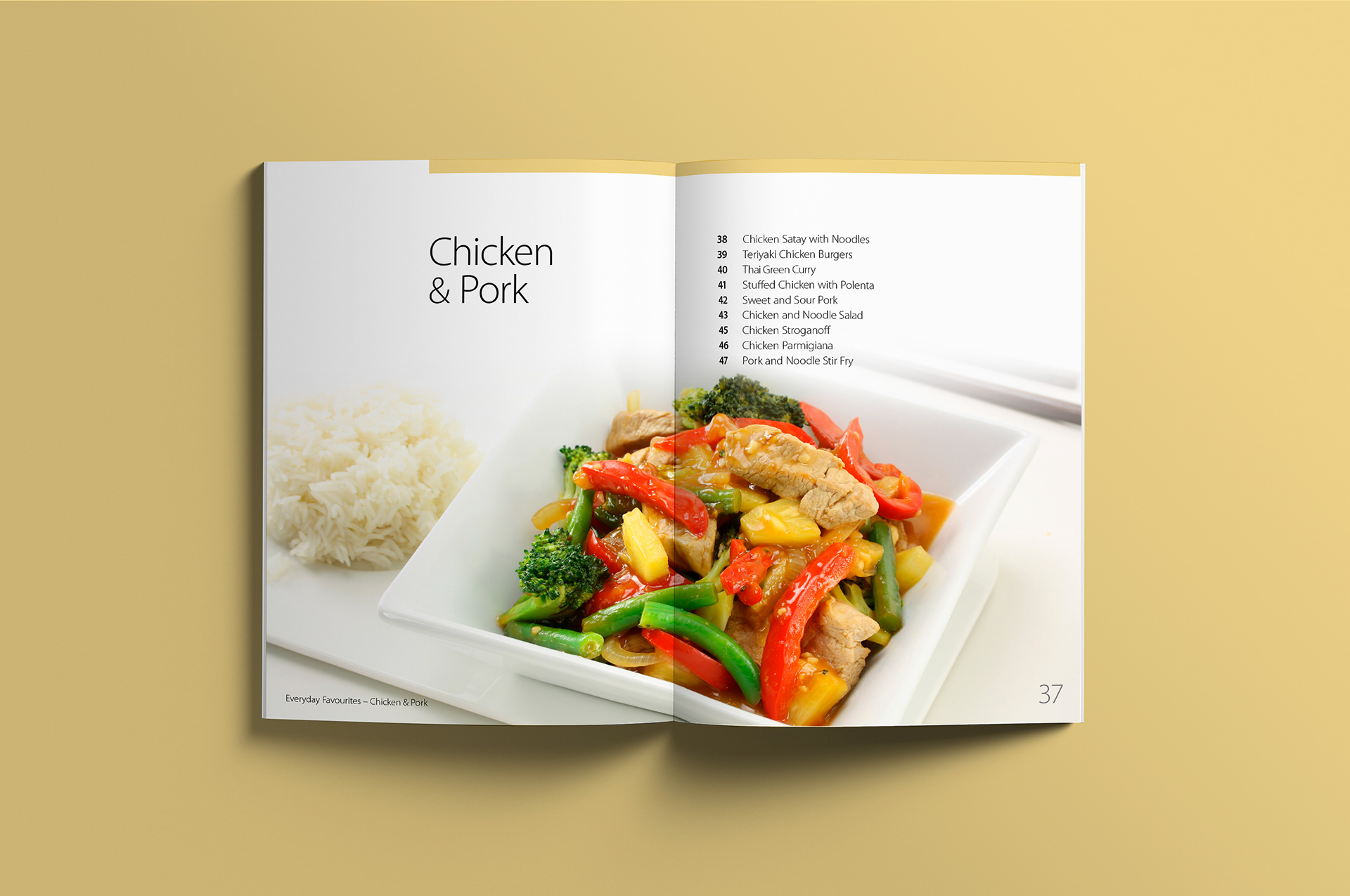 Chicken and Pork section start double page spread.