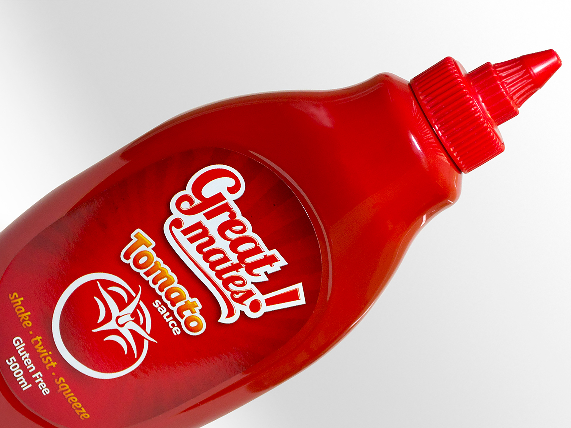 Great mates! Tomato Sauce 500 mL bottle label. 