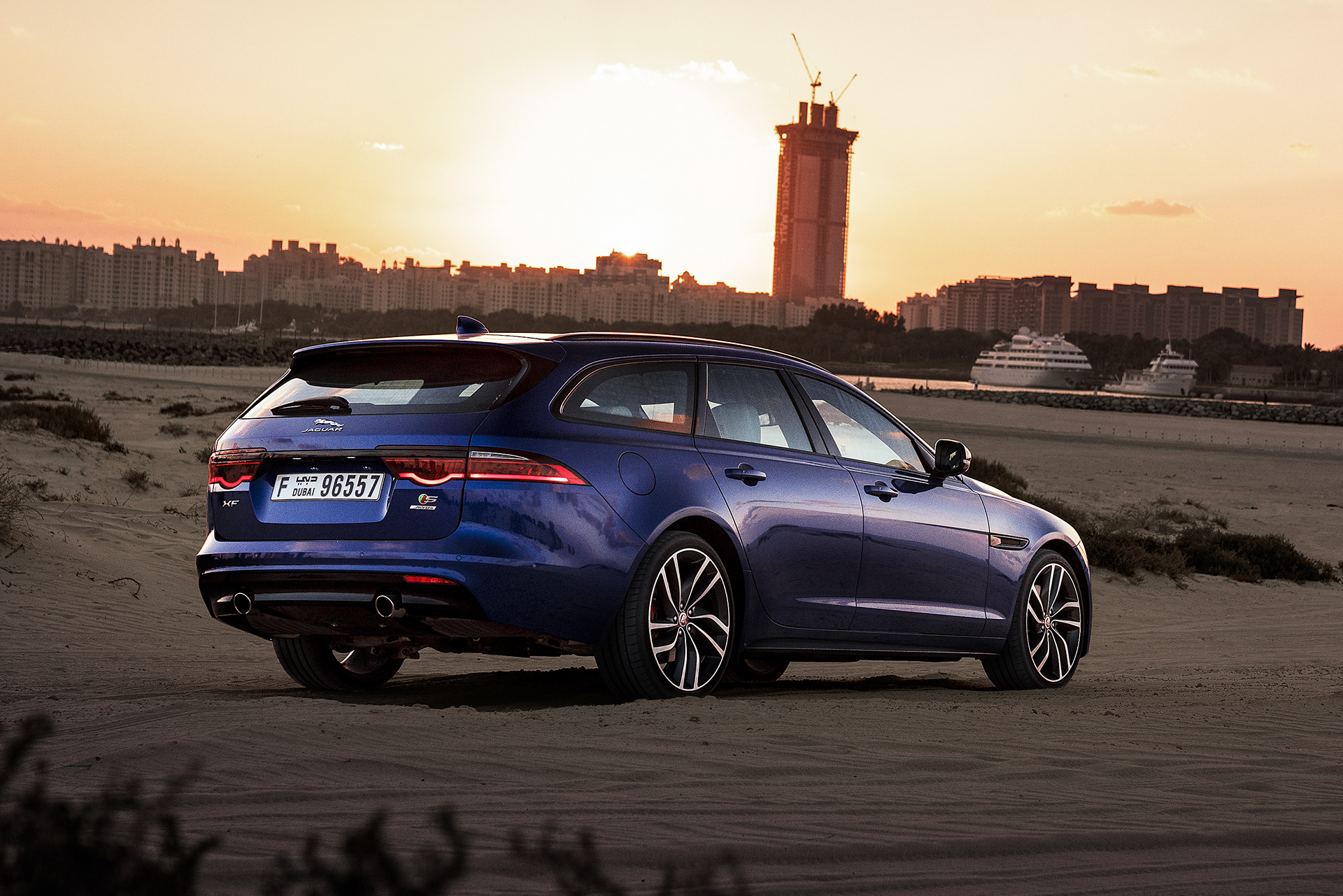Completed retouching of Jaguar Sedan.