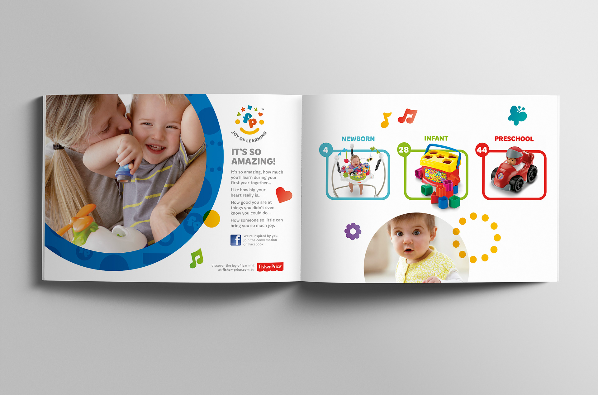 Inside cover and contents page showing Newborn, Infant and Preschool sections.