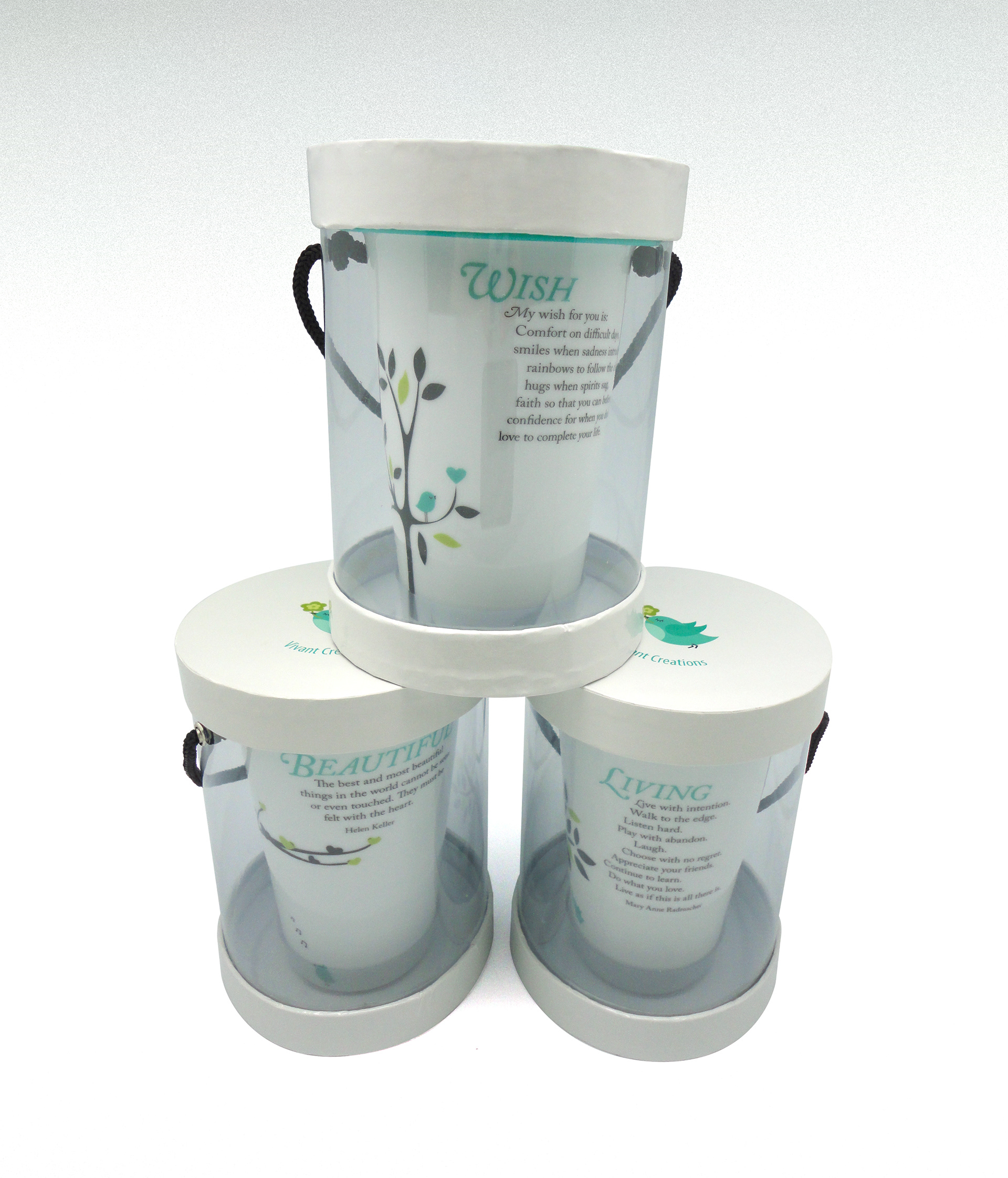 Inspirational quote travel mugs in finished packaging