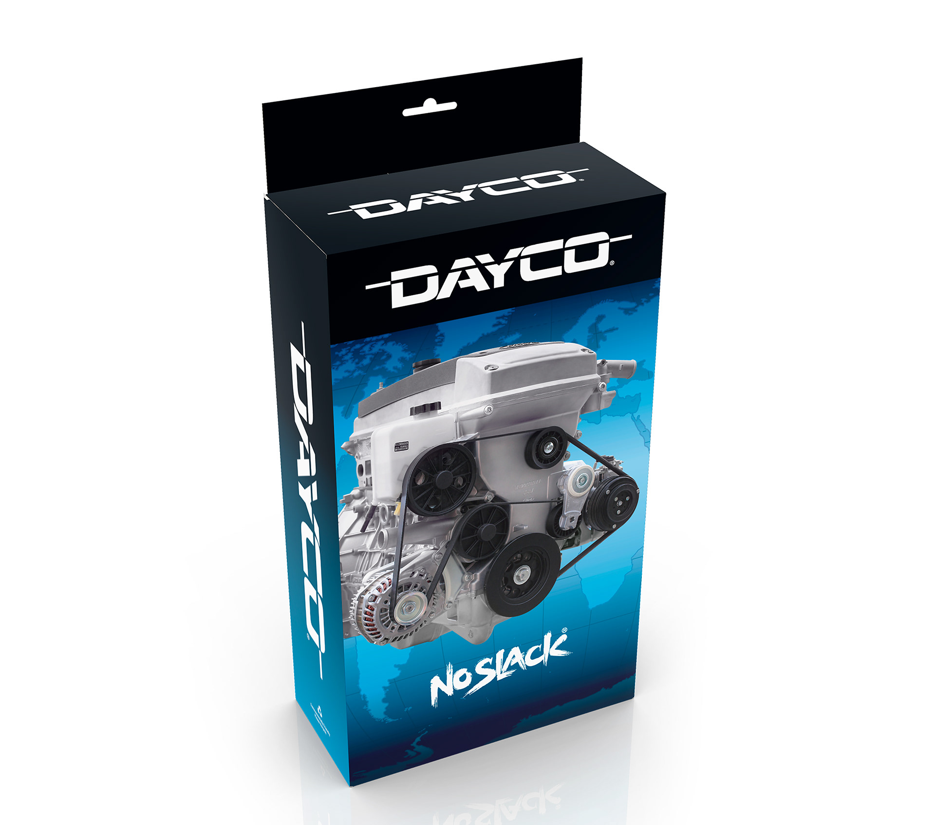 Dayco No Slack single unit packaging.