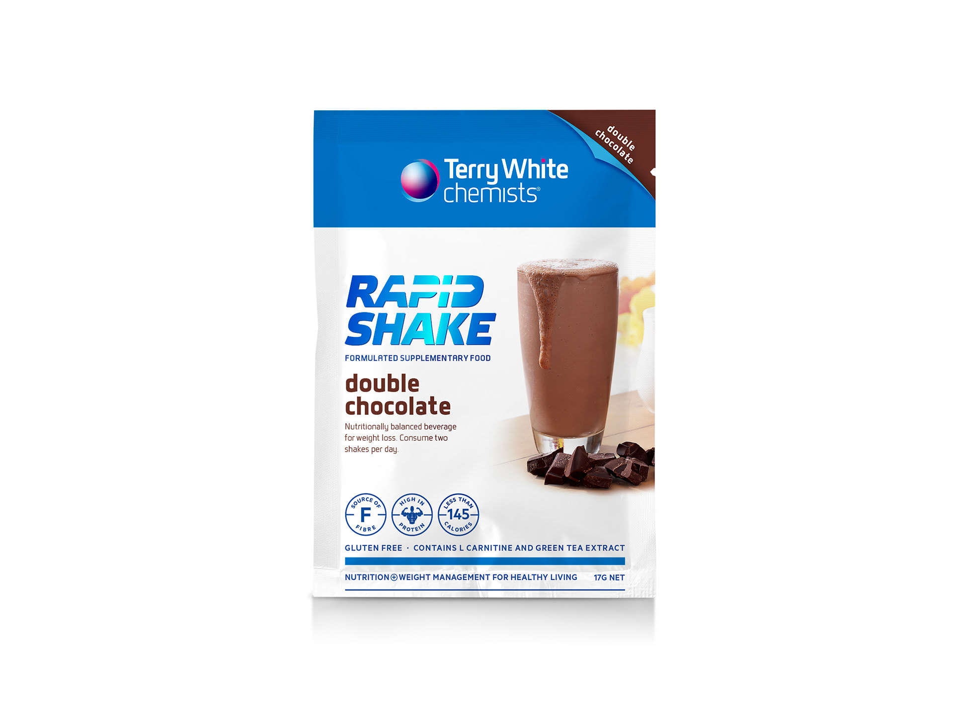 Double Chocolate shake sachet.