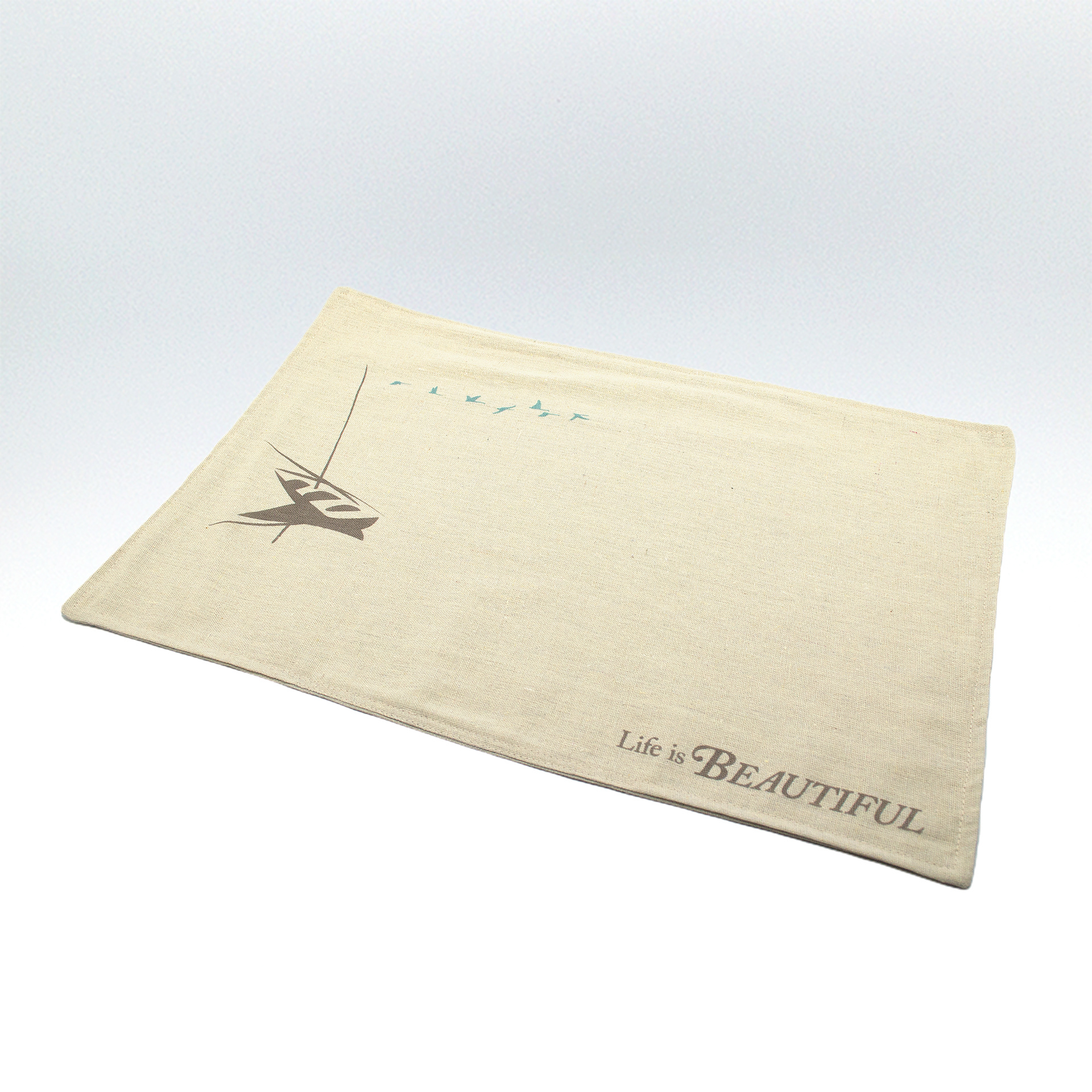 Beautiful - type and illustration composition on fabric place mat.