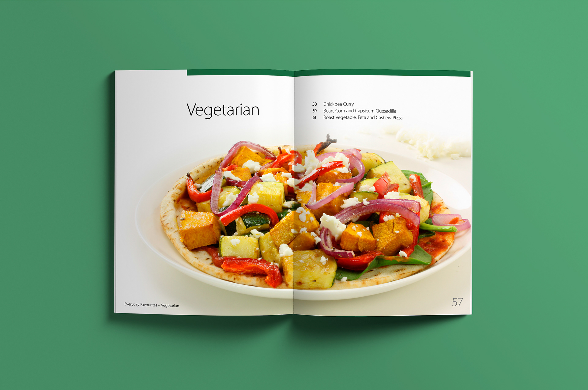 Vegetarian section start double page spread.