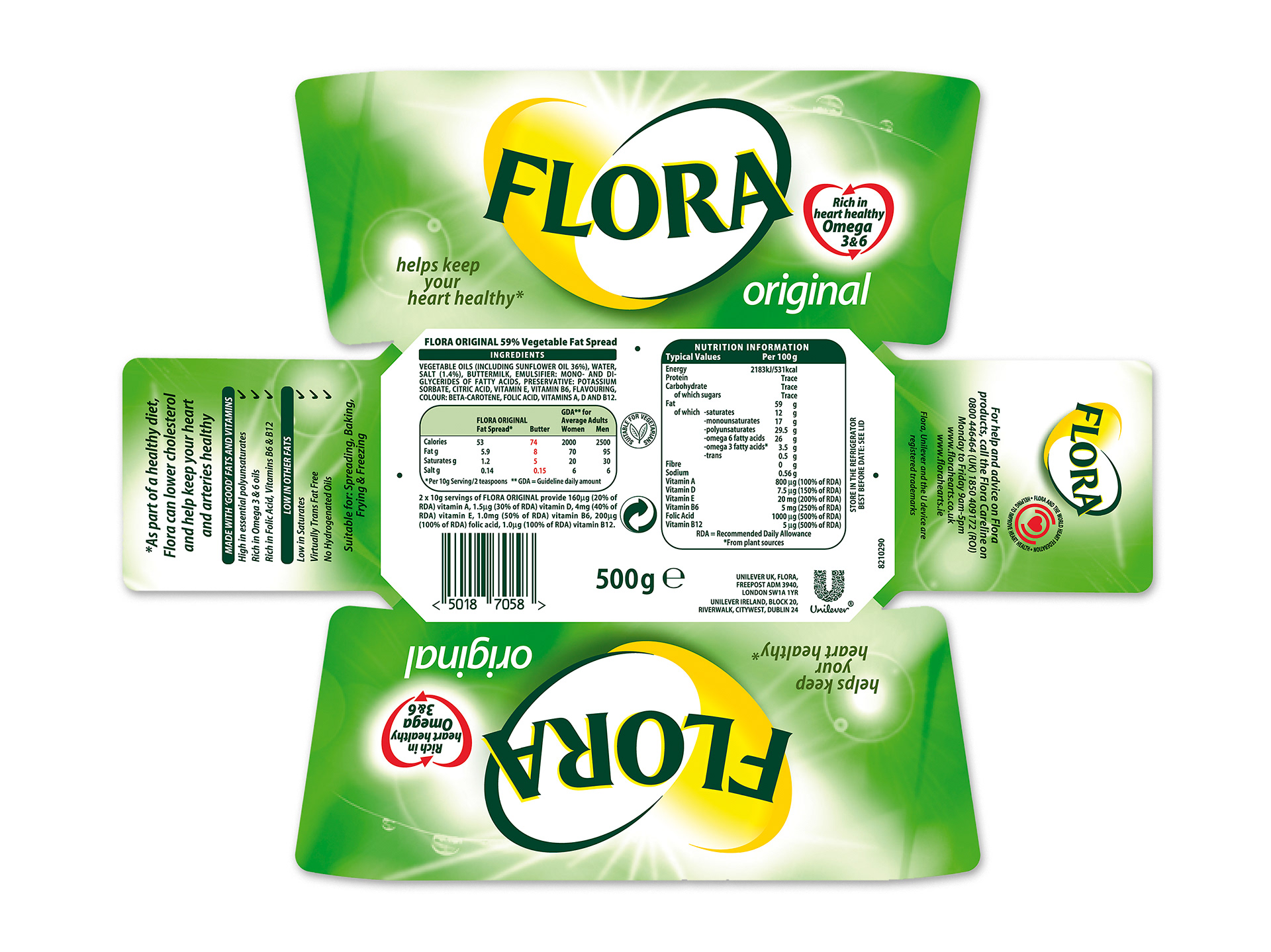 Layout for the 500g tub artwork.