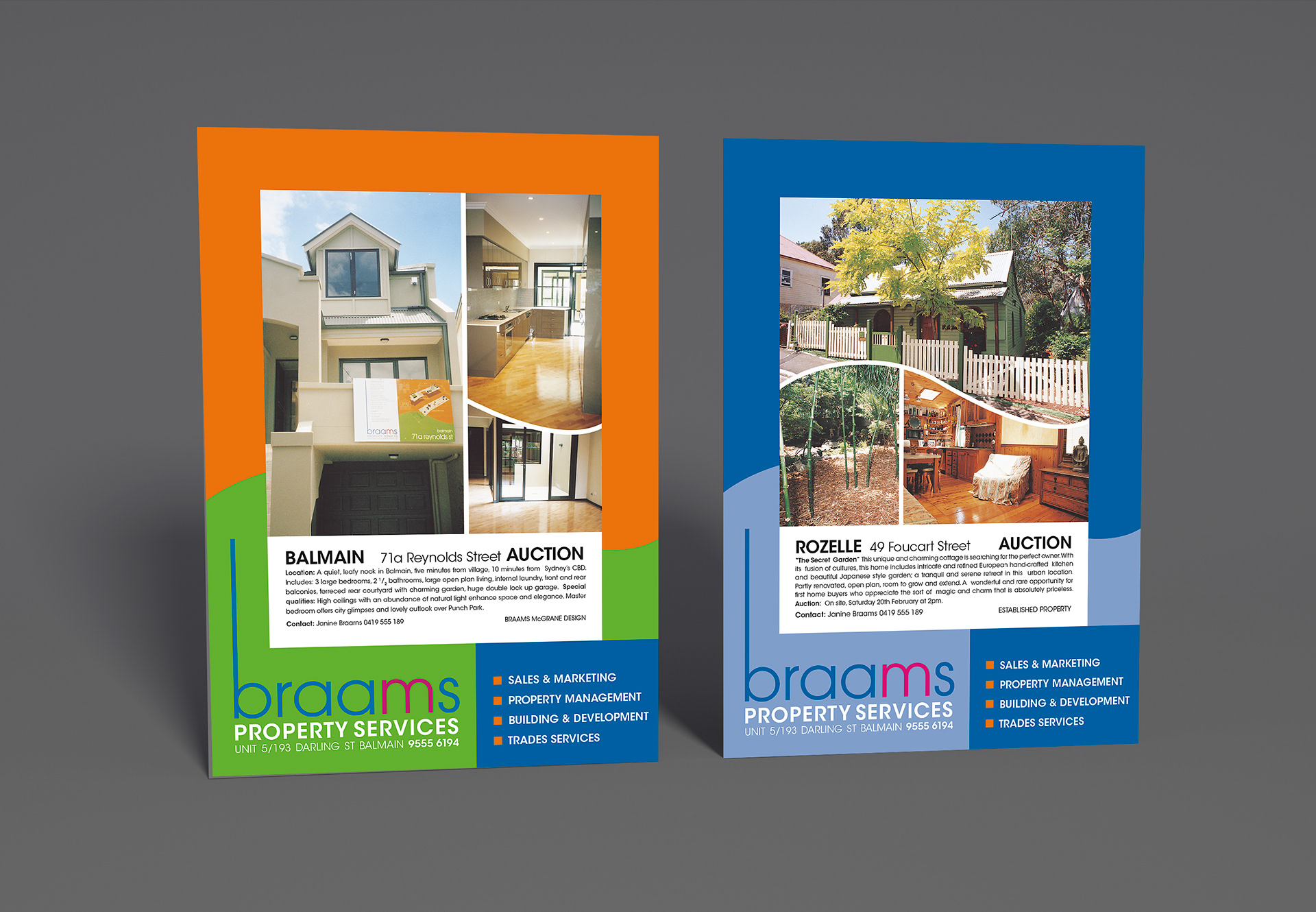 Additional versions of the A4 portrait property brochure.