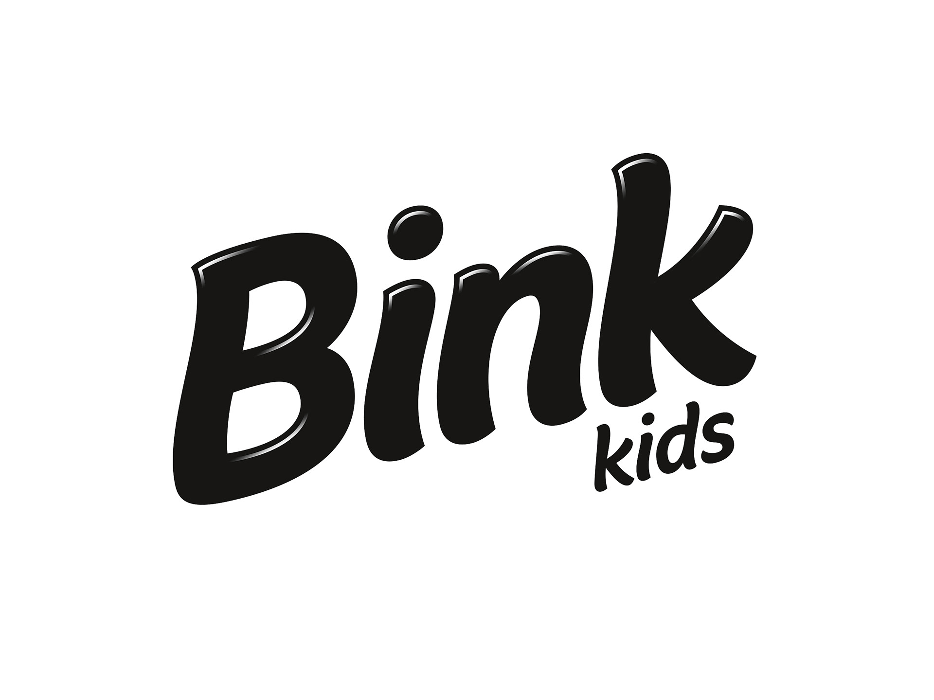 Bink Kids logo single colour black and white version.