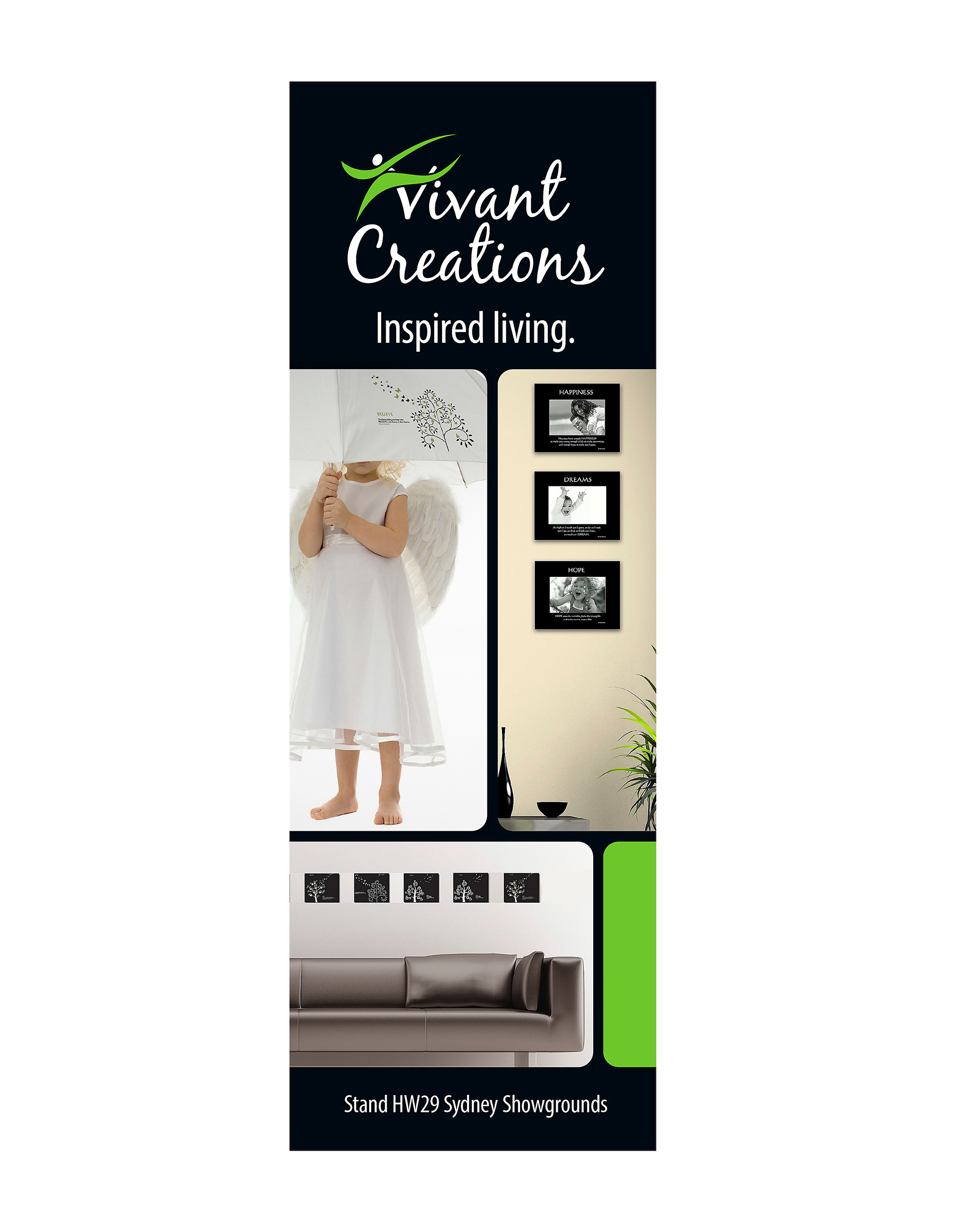 Eighth page Vivant creations ad with trade show stand details.