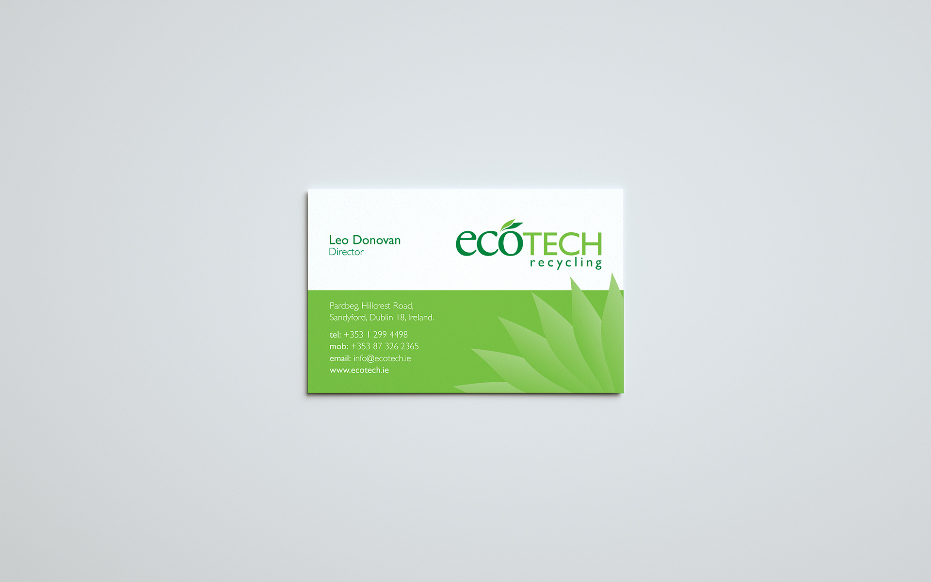 Ecotech business card.