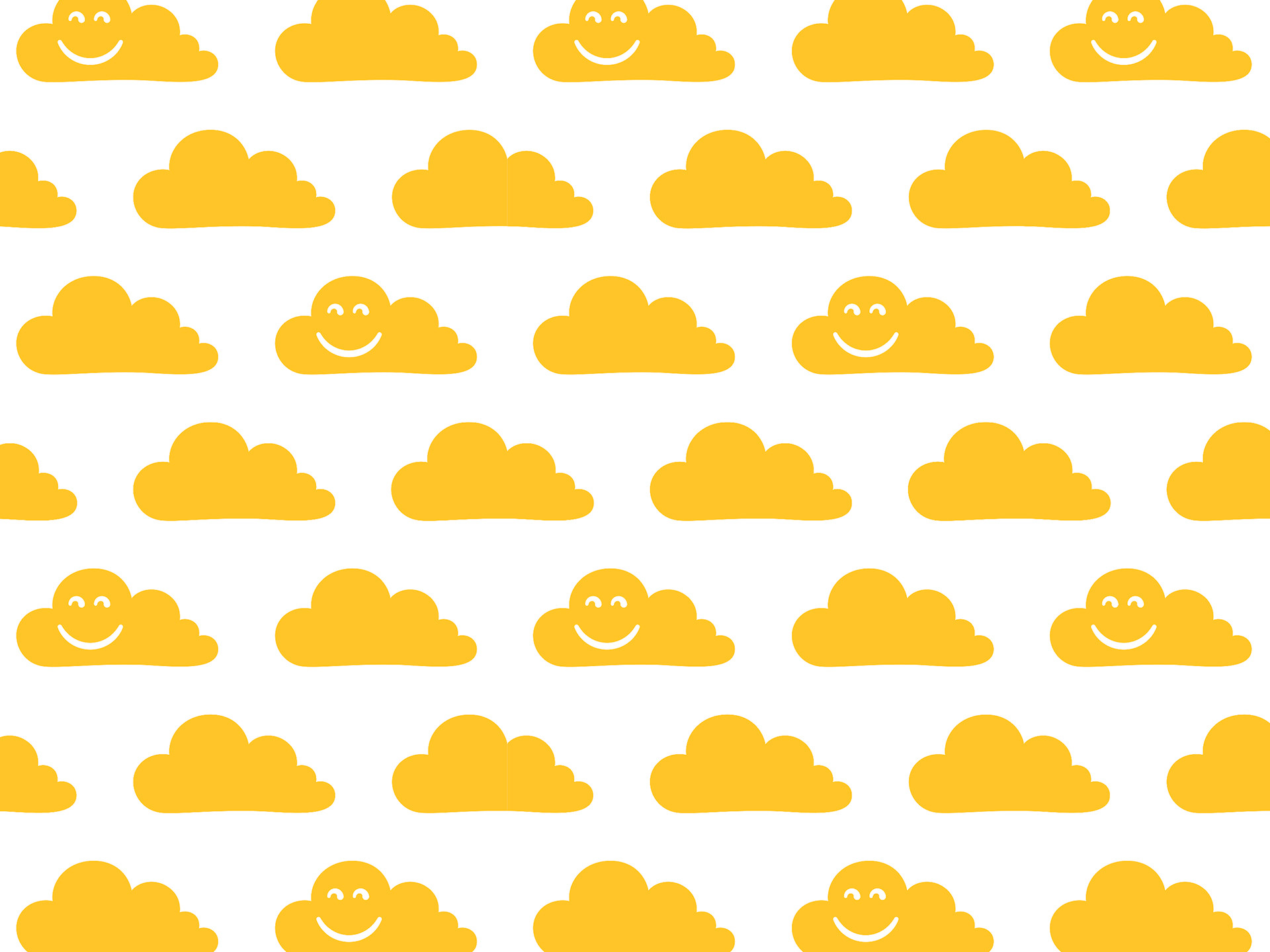 Little Yellow Cloud pattern with alternating cloud shape and cloud character.