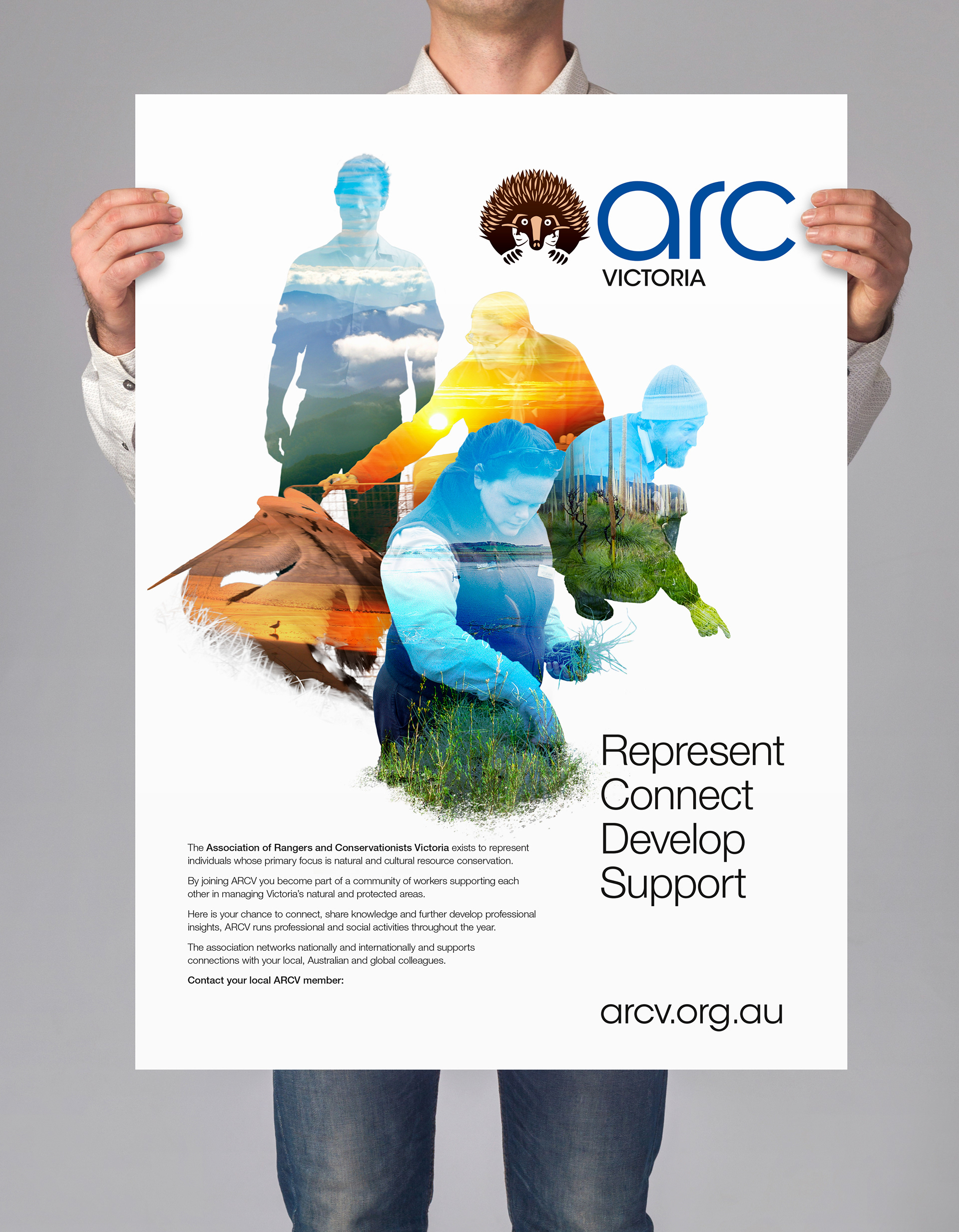 A1 sized ARC Victoria poster with retouched hero image composition.