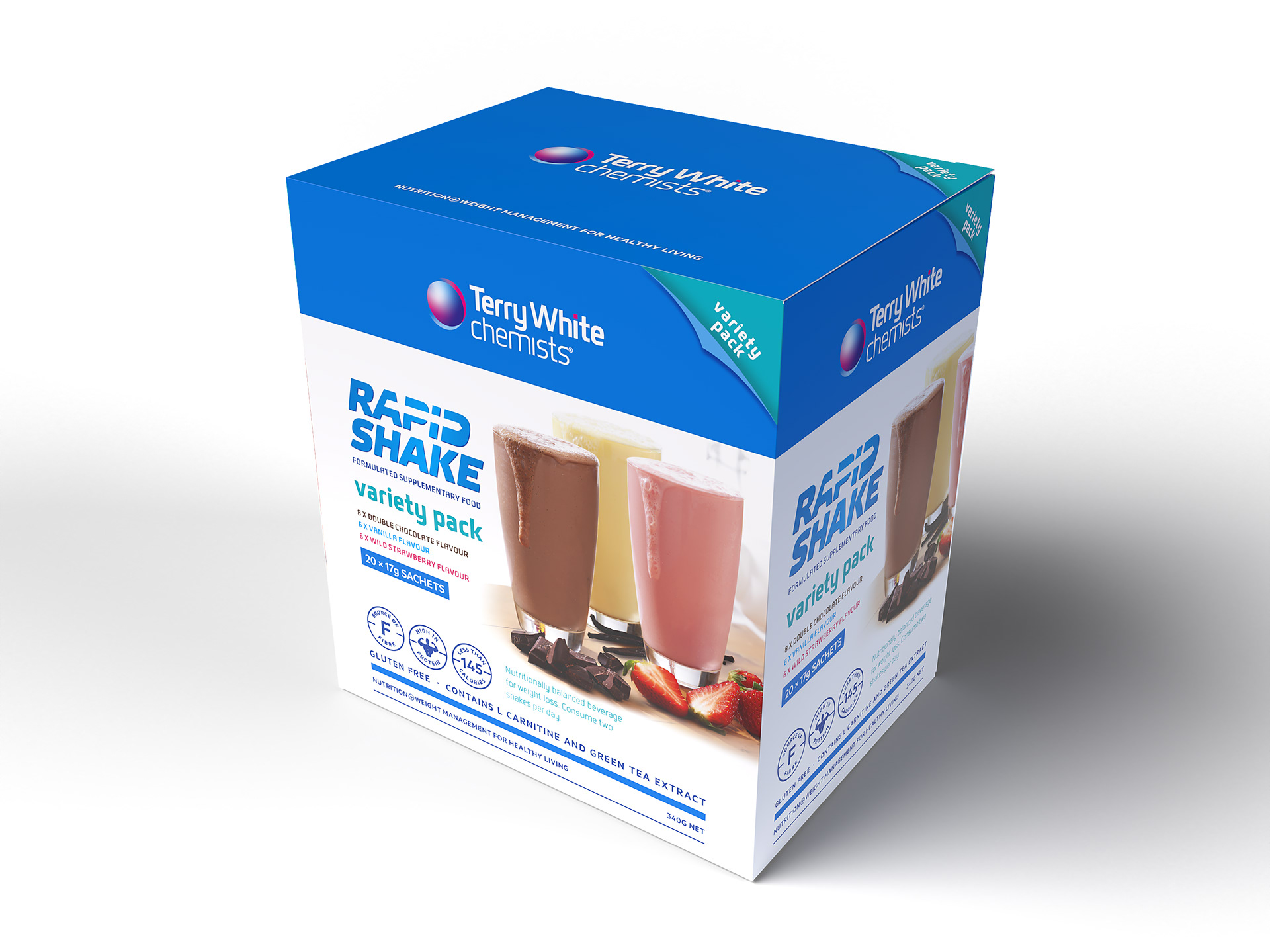 Terry White Chemists Rapid Shake Variety pack.