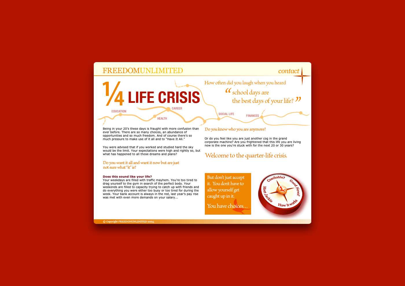 Quarter life landing page.