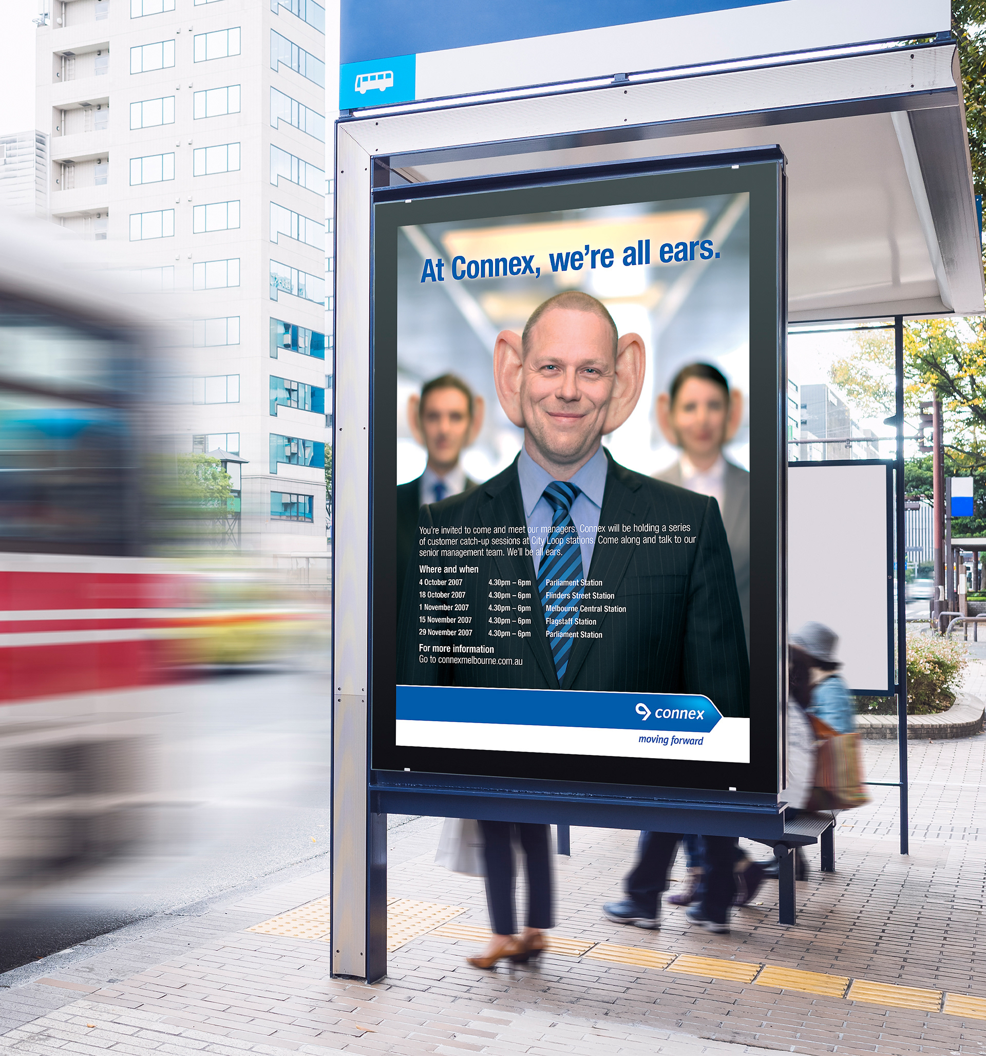 A1 sized campaign poster displayed at bus shelter location.
