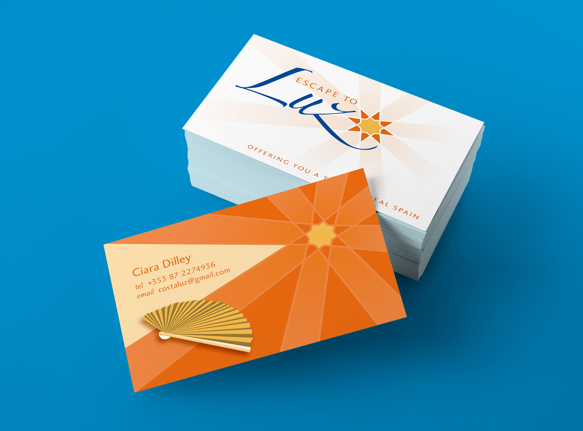 Escape to Luz business cards.