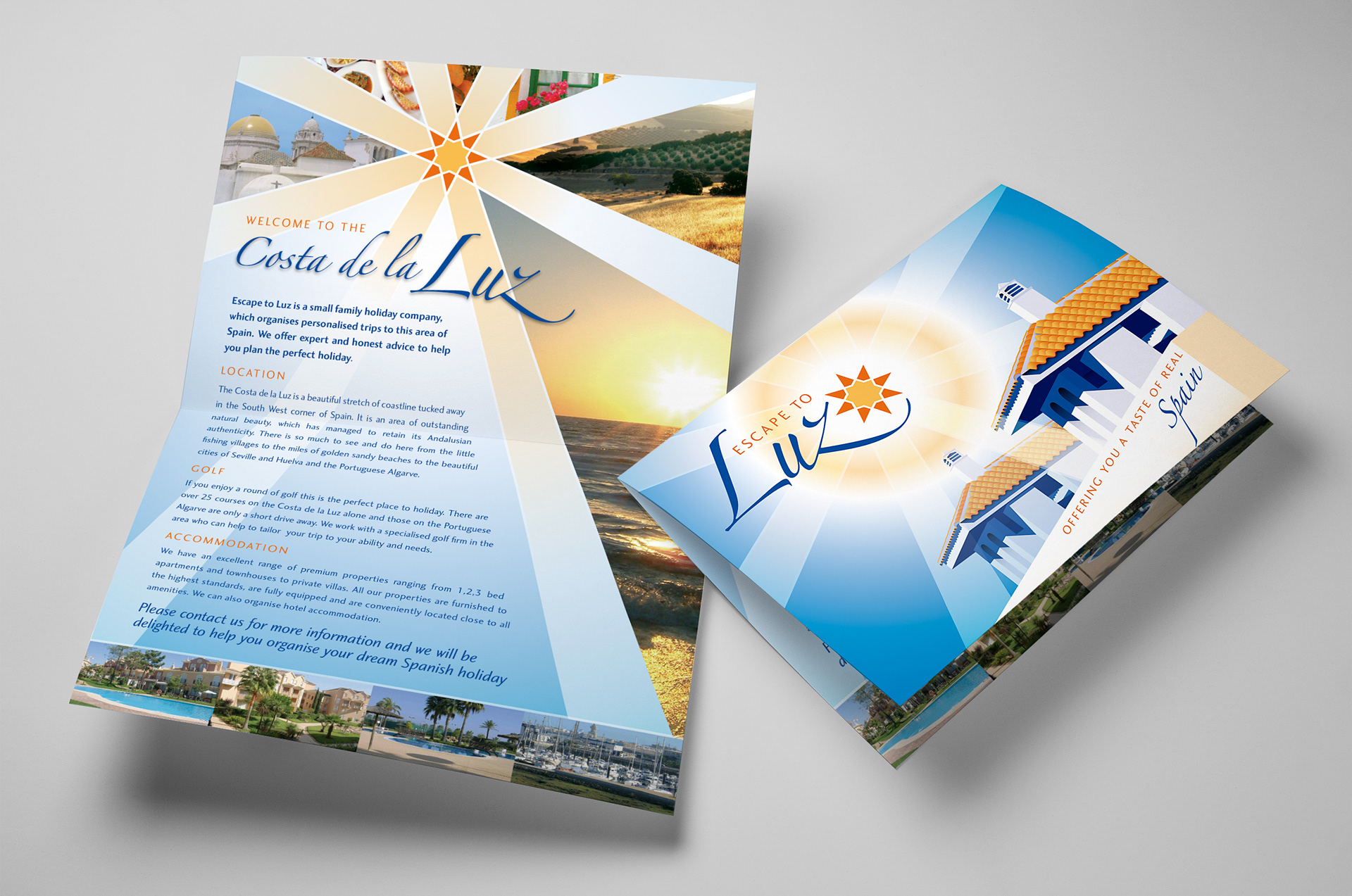 Escape to Luz brochure and internal layout.