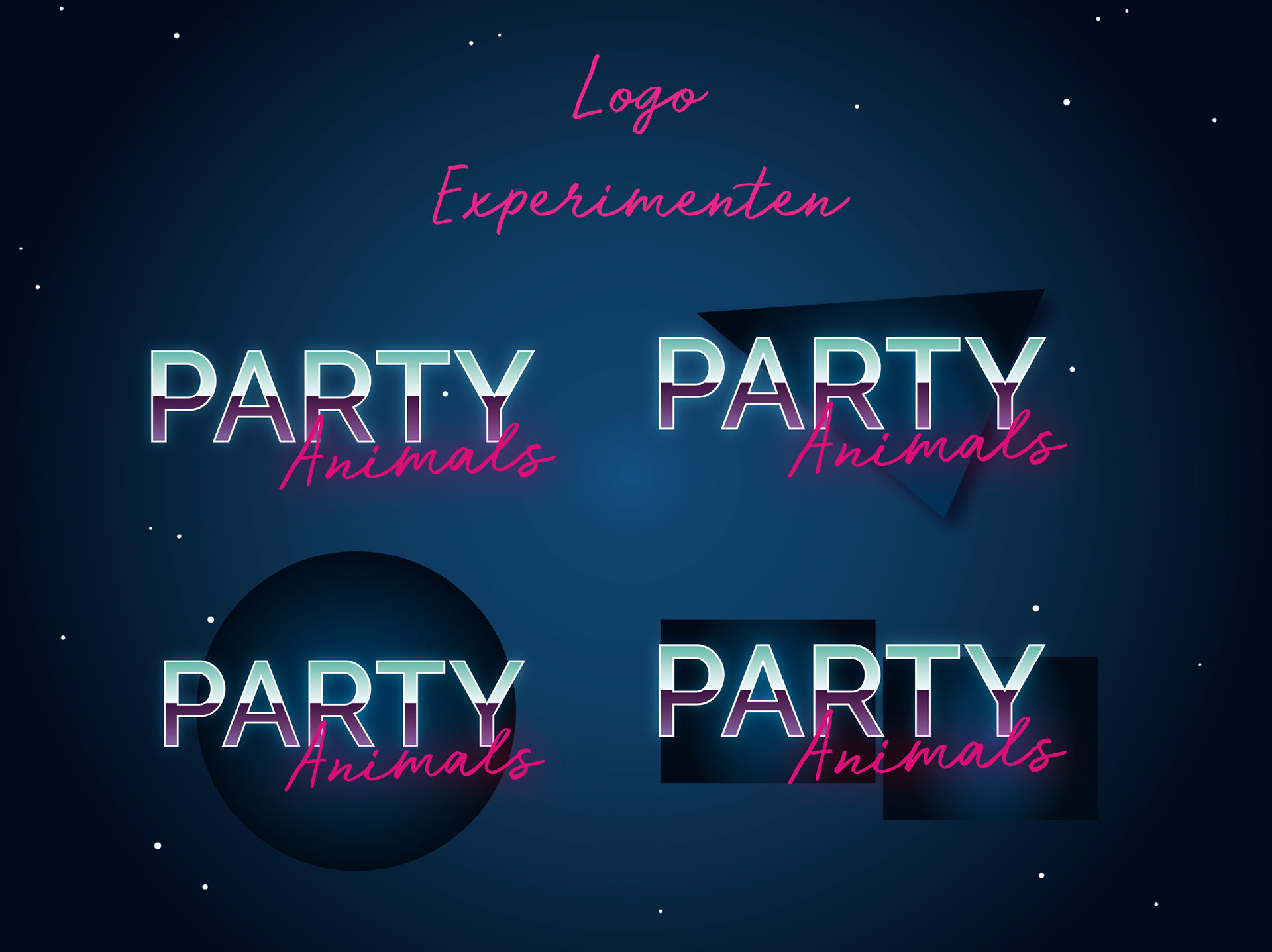 Ik heb verschillende experimenten gedaan met mijn logo.
