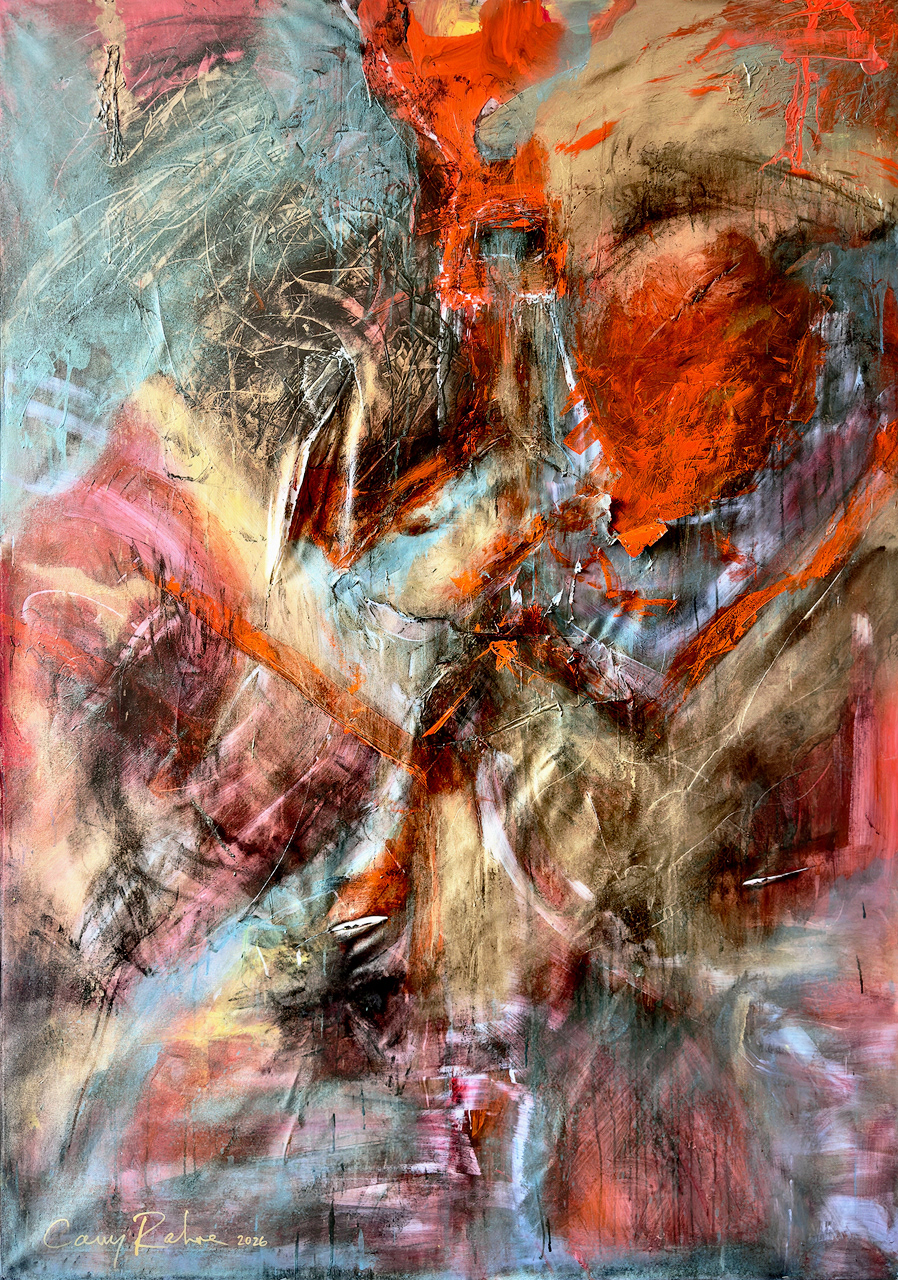 "Transphobia"  2026 94x60 acrylic, charcoal, pigment, watercolor paper on canvas