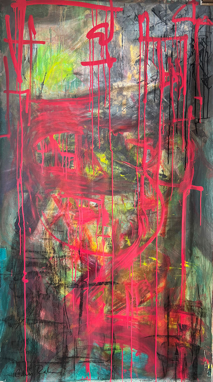 "Twin Towers" 2025 72x42 acrylic on canvas