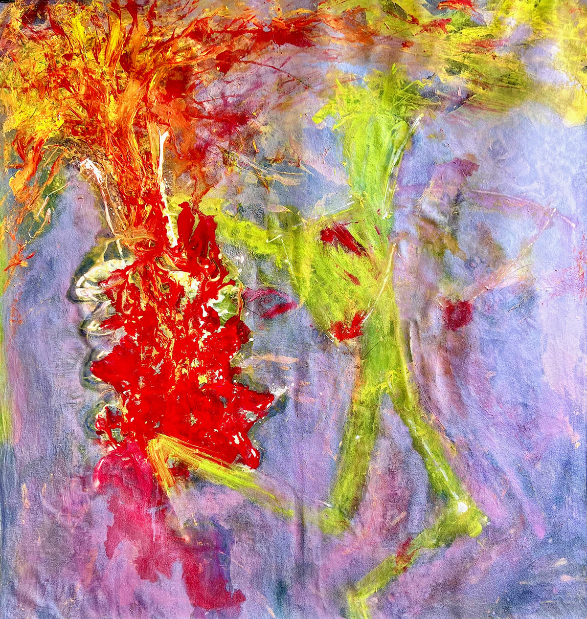 "Cocktail Hour" 2026 64x64 acrylic, pigment on canvas