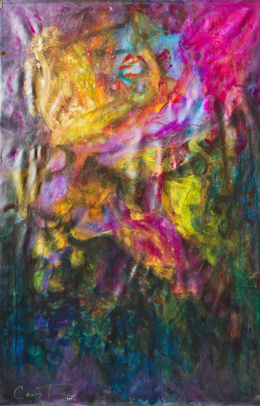 "And we wept" 2025 acrylic, pigment on canvas