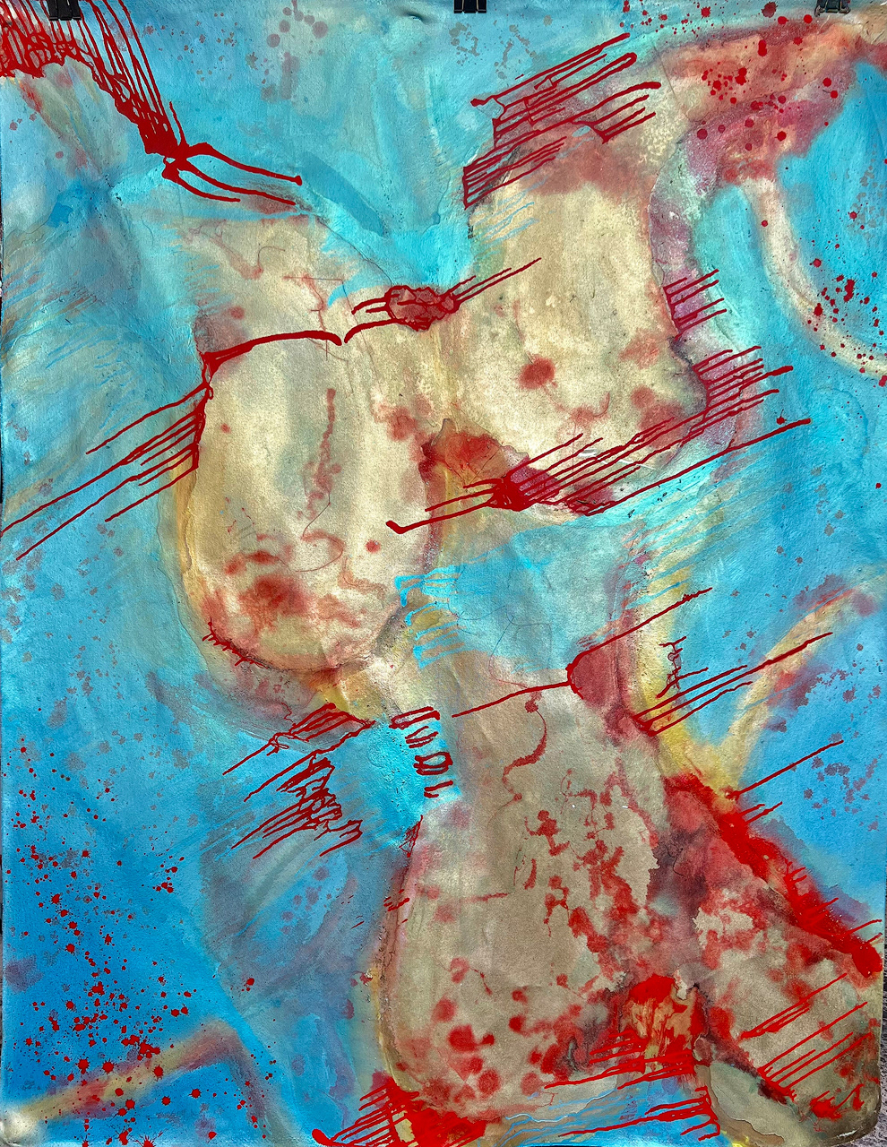 "Left For Dead I" 2026 72x60 acrylic, pigment on canvas