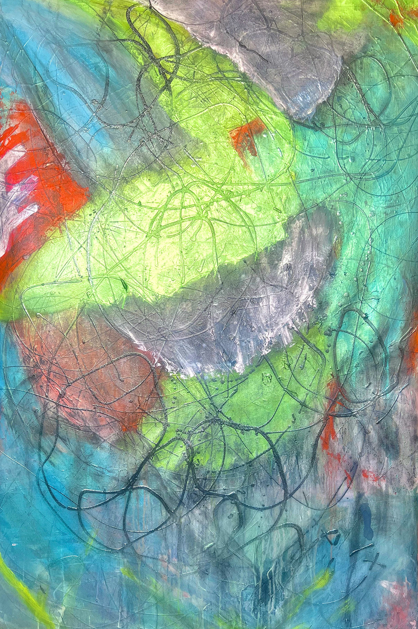 "Fetal | Apartment Search" 2026 72x48 acrylic, charcoal, pigments on canvas