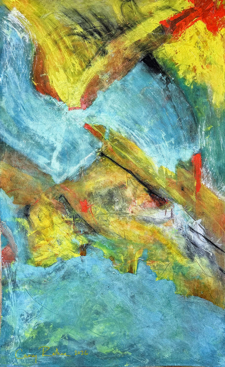 "Untitled" 2026 72x48 acrylic, pigments on canvas