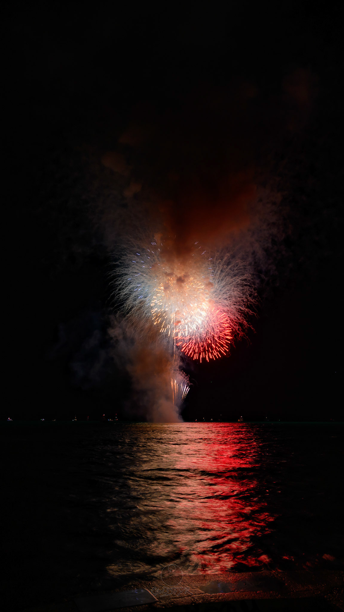 Waikiki Friday Night Fireworks as Watched from the Waikiki Pier (Walls)