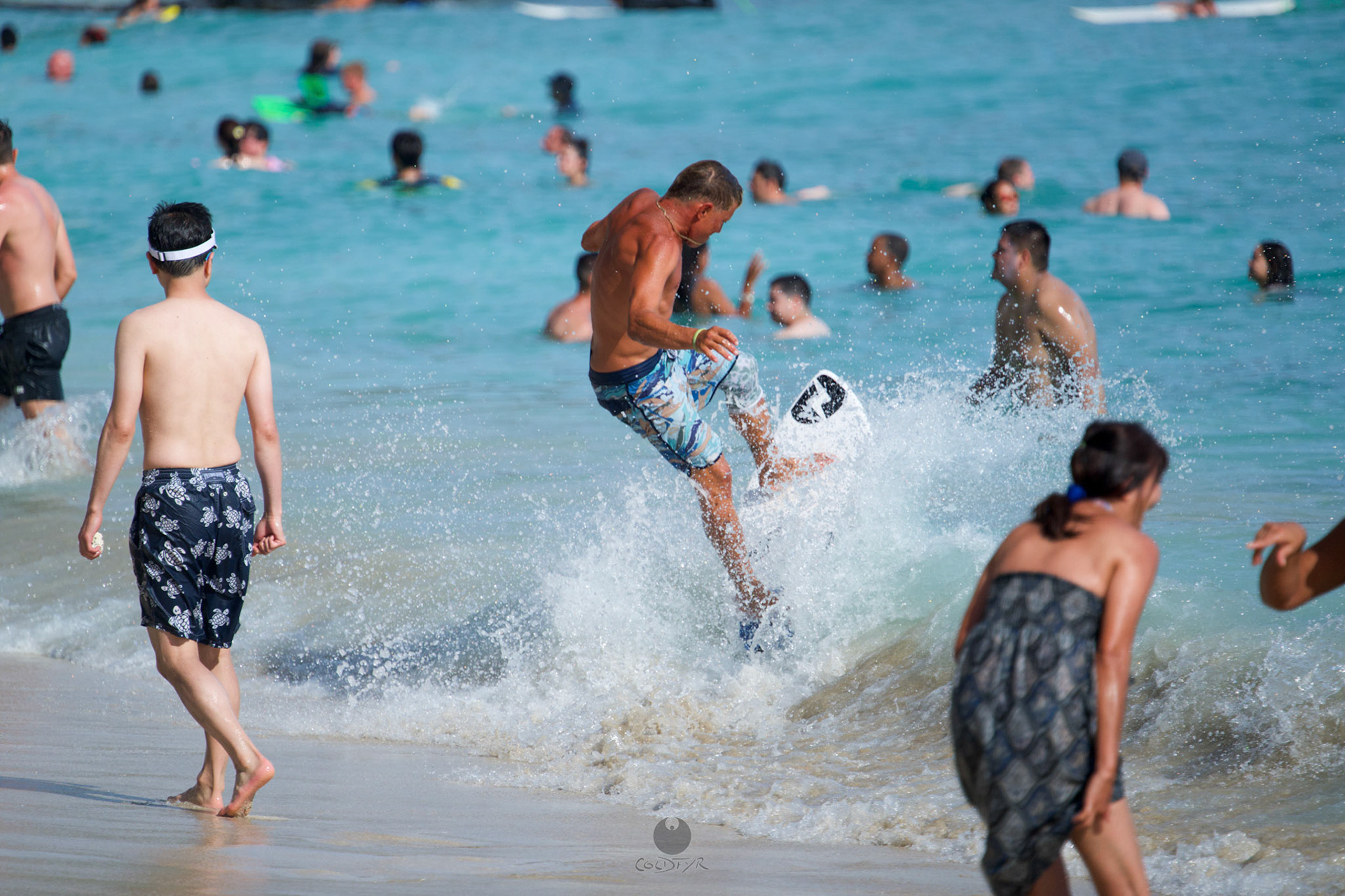 Brian "Hollywood" rips the Waikiki shore break.