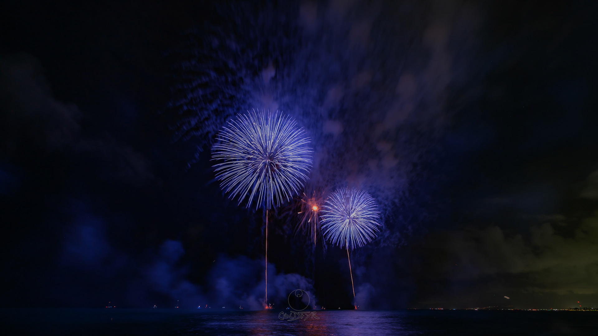 Waikiki Friday Night Fireworks as Watched from the Waikiki Pier (Walls)