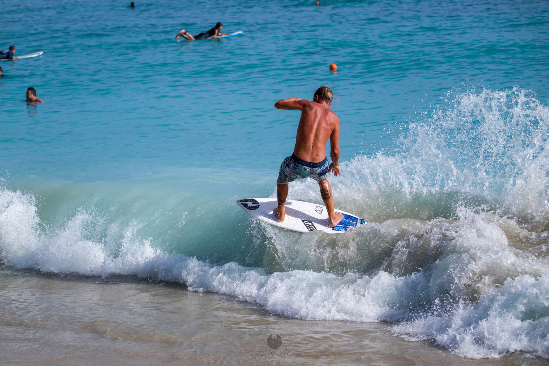 Brian "Hollywood" rips the Waikiki shore break.