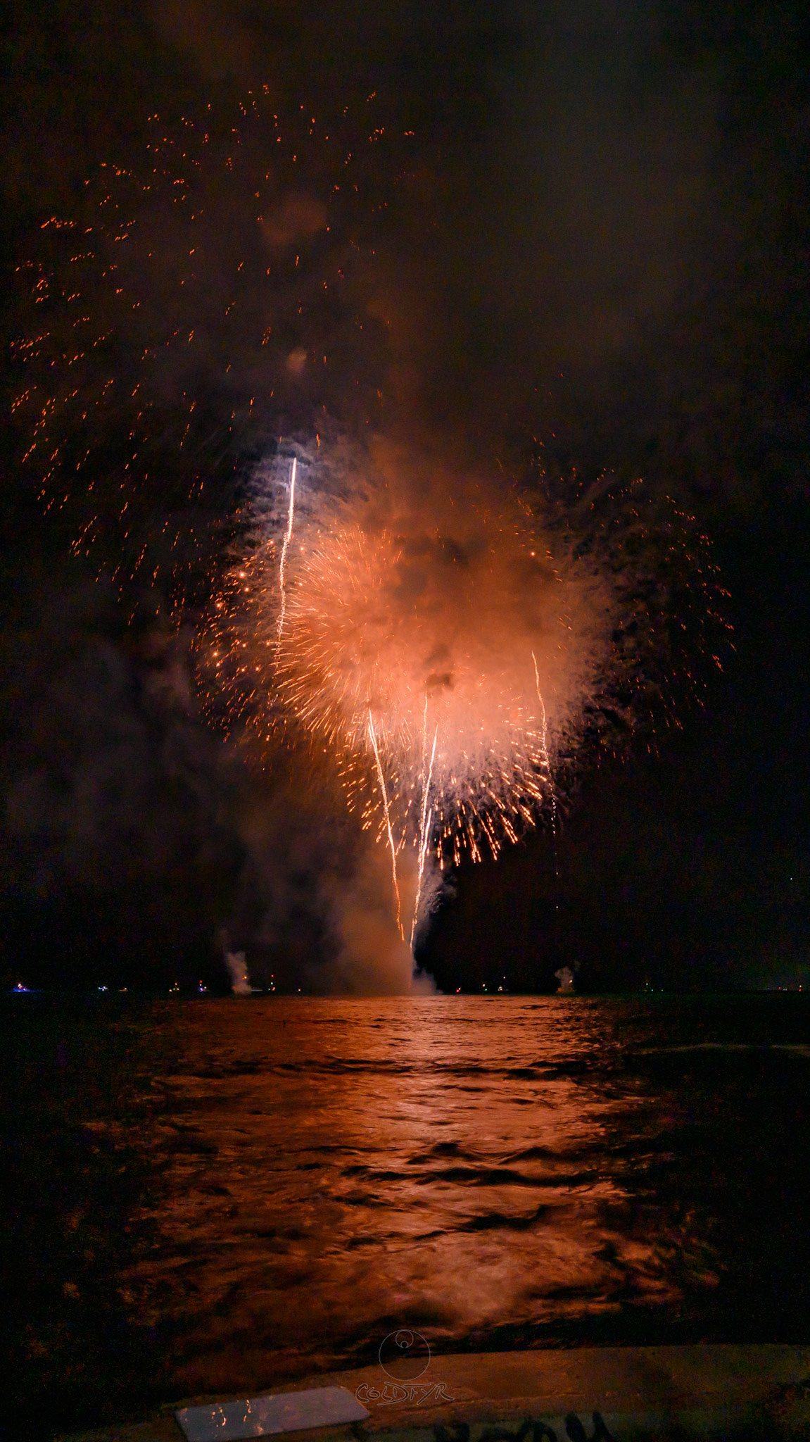 Waikiki Friday Night Fireworks as Watched from the Waikiki Pier (Walls)