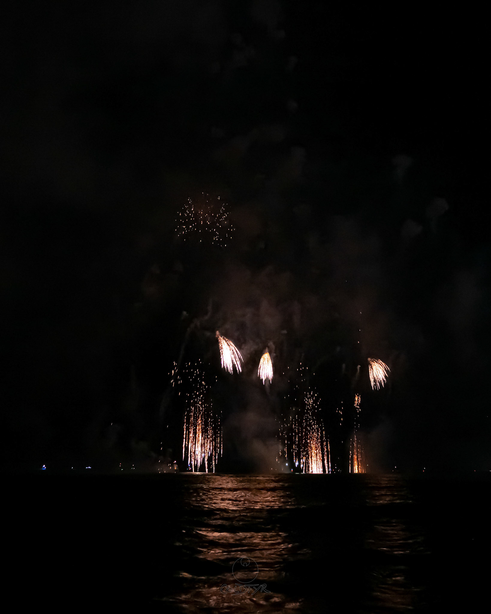 Waikiki Friday Night Fireworks as Watched from the Waikiki Pier (Walls)