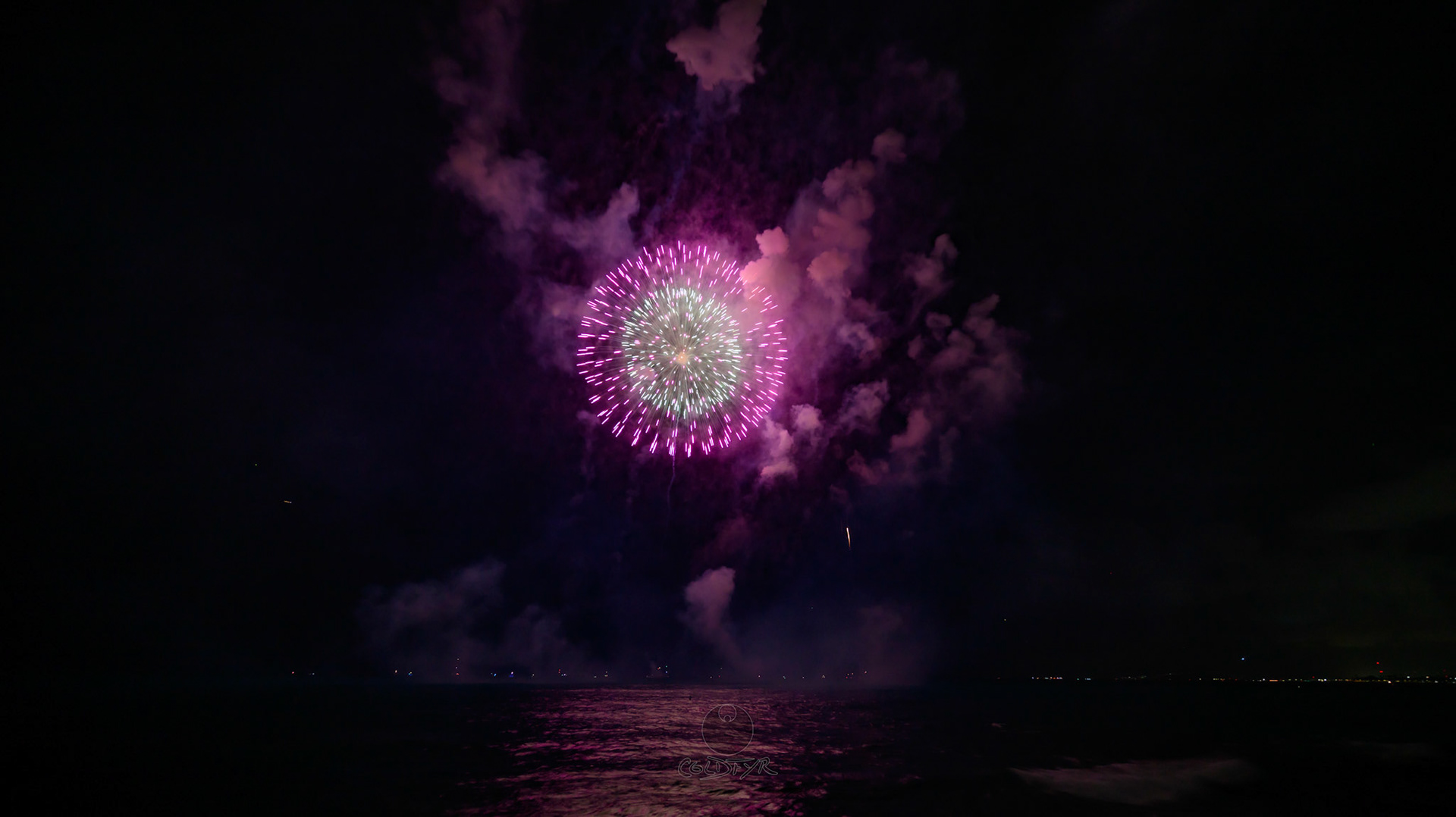 Waikiki Friday Night Fireworks as Watched from the Waikiki Pier (Walls)