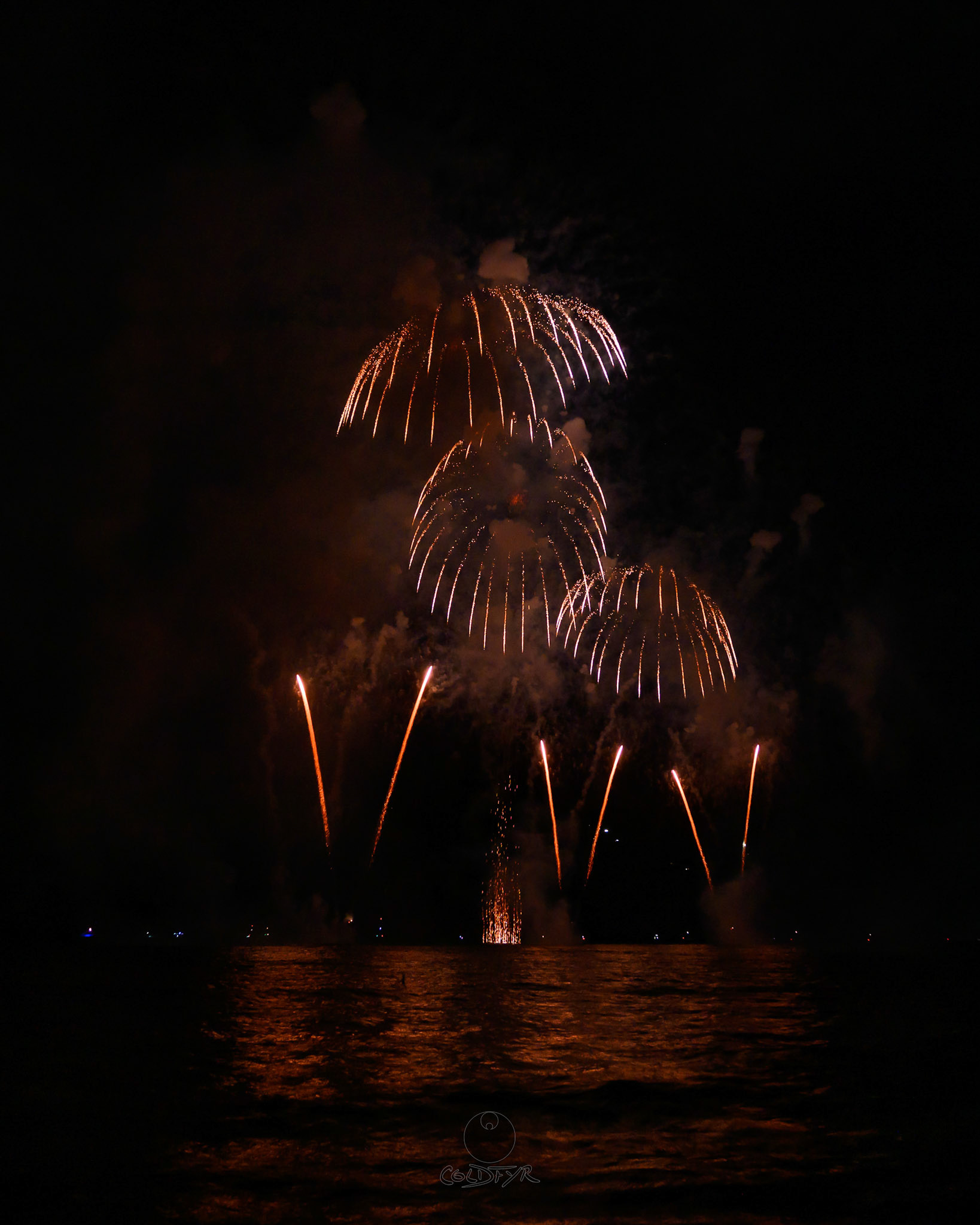 Waikiki Friday Night Fireworks as Watched from the Waikiki Pier (Walls)