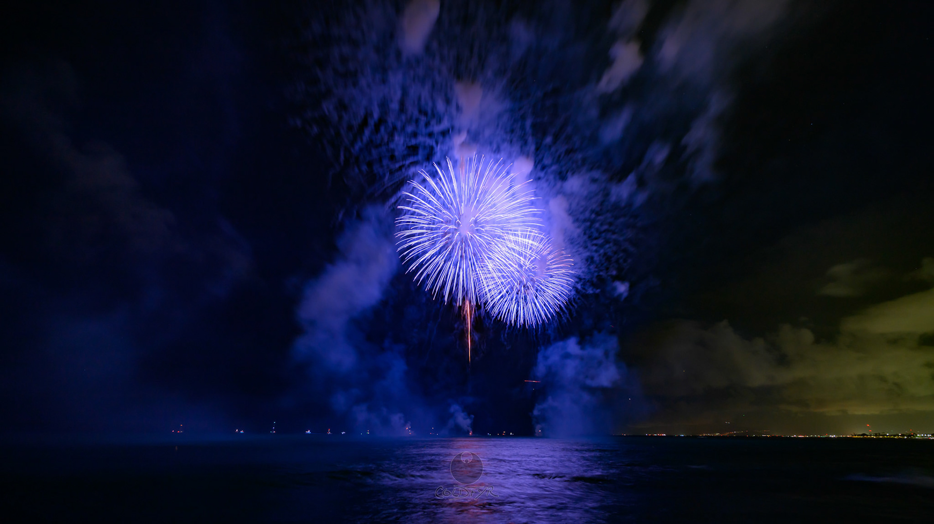 Waikiki Friday Night Fireworks as Watched from the Waikiki Pier (Walls)