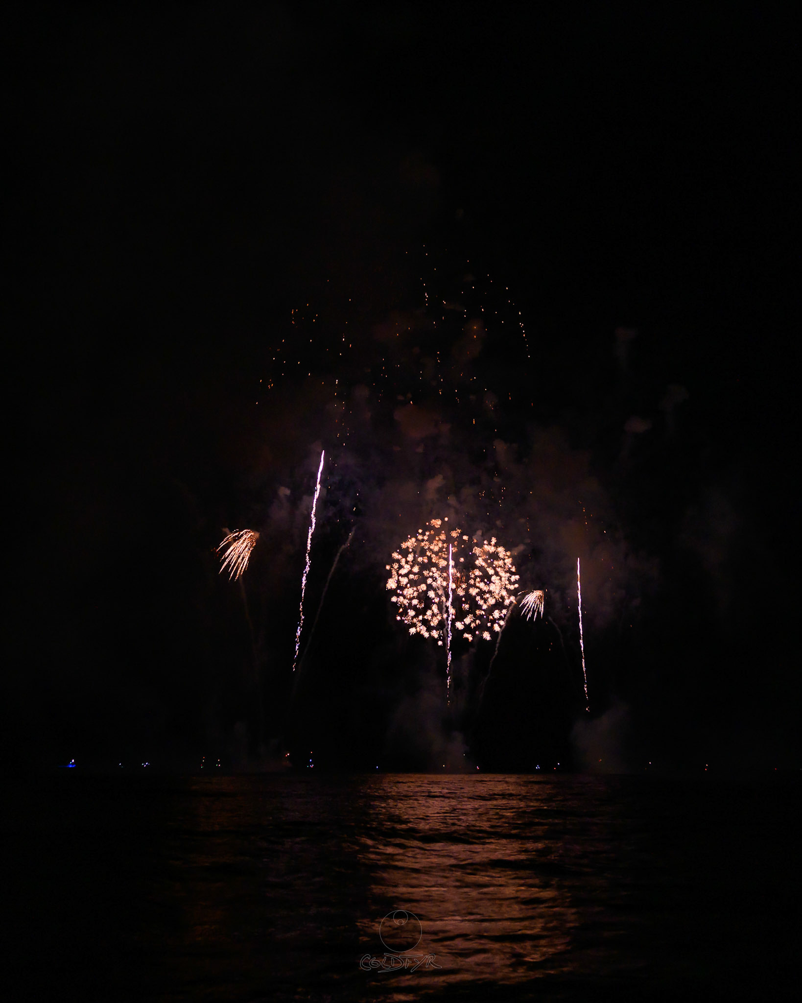 Waikiki Friday Night Fireworks as Watched from the Waikiki Pier (Walls)