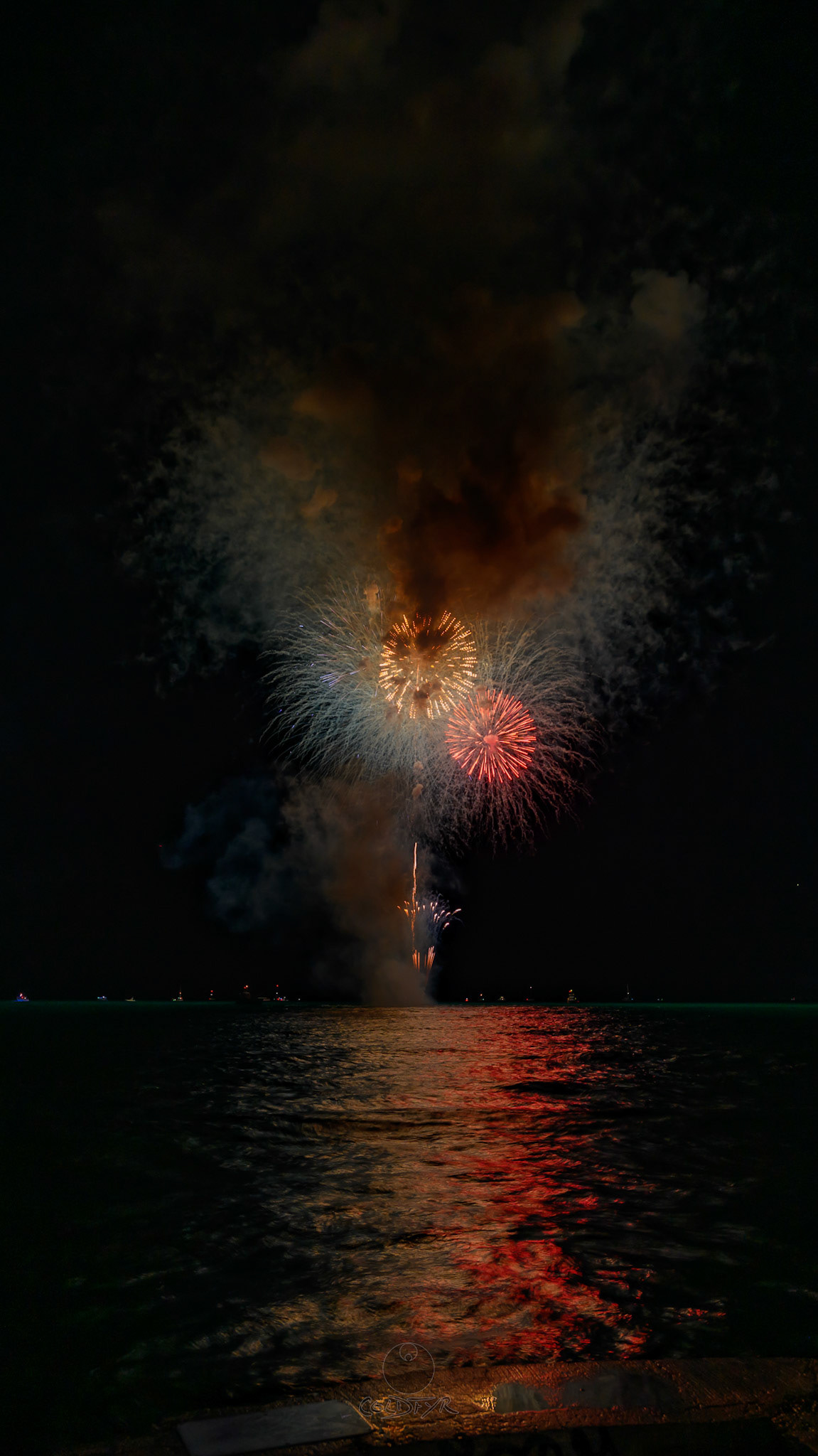Waikiki Friday Night Fireworks as Watched from the Waikiki Pier (Walls)