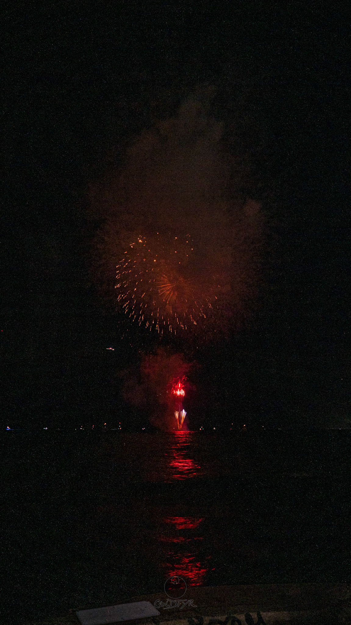 Waikiki Friday Night Fireworks as Watched from the Waikiki Pier (Walls)