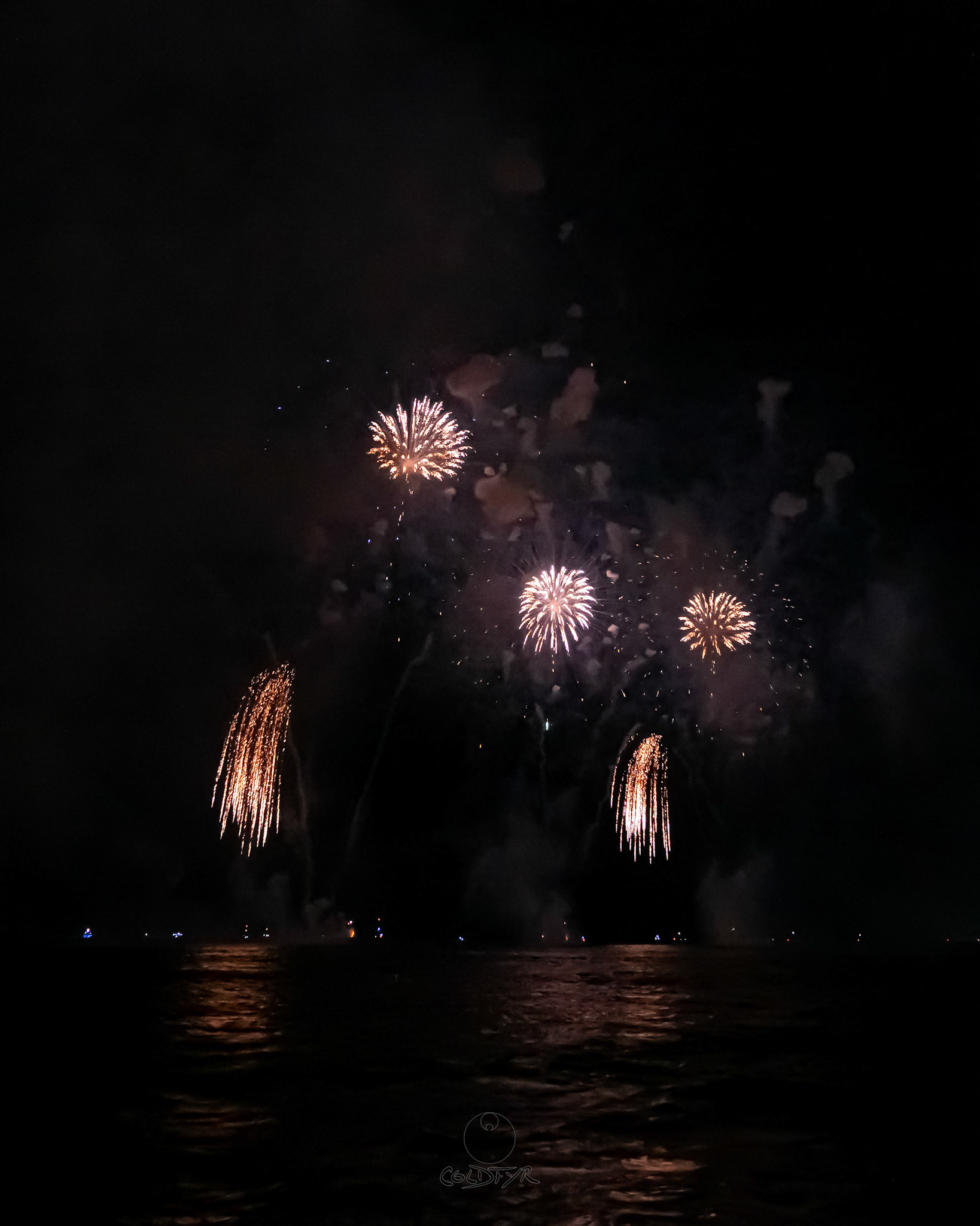Waikiki Friday Night Fireworks as Watched from the Waikiki Pier (Walls)