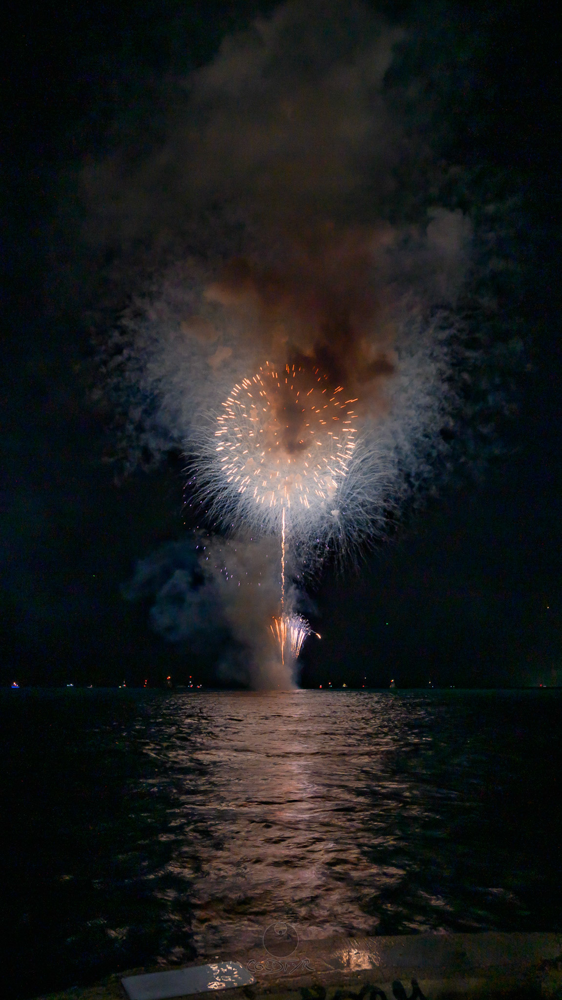 Waikiki Friday Night Fireworks as Watched from the Waikiki Pier (Walls)