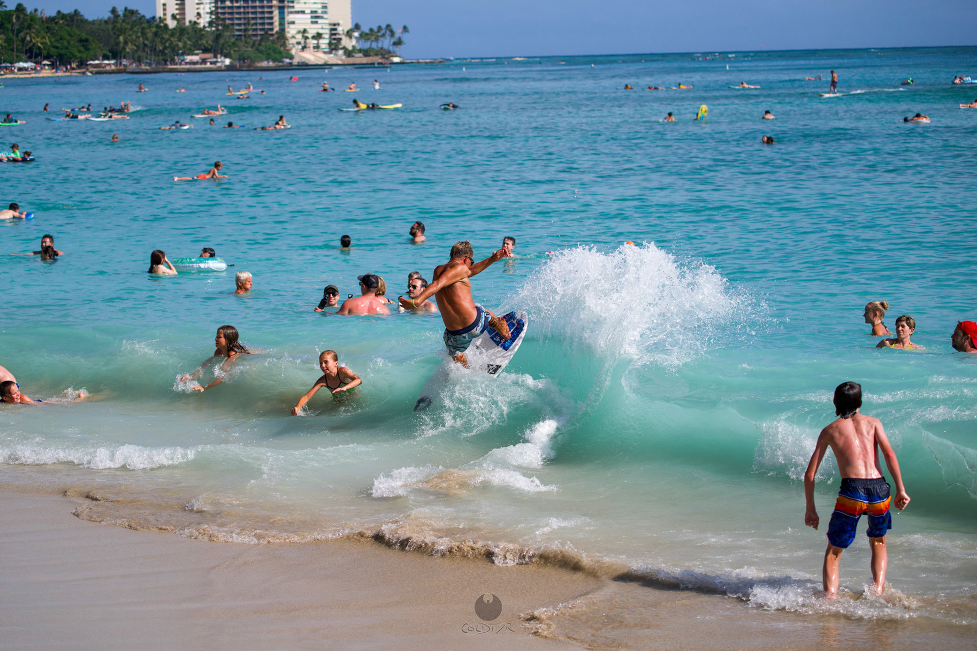 Brian "Hollywood" rips the Waikiki shore break.