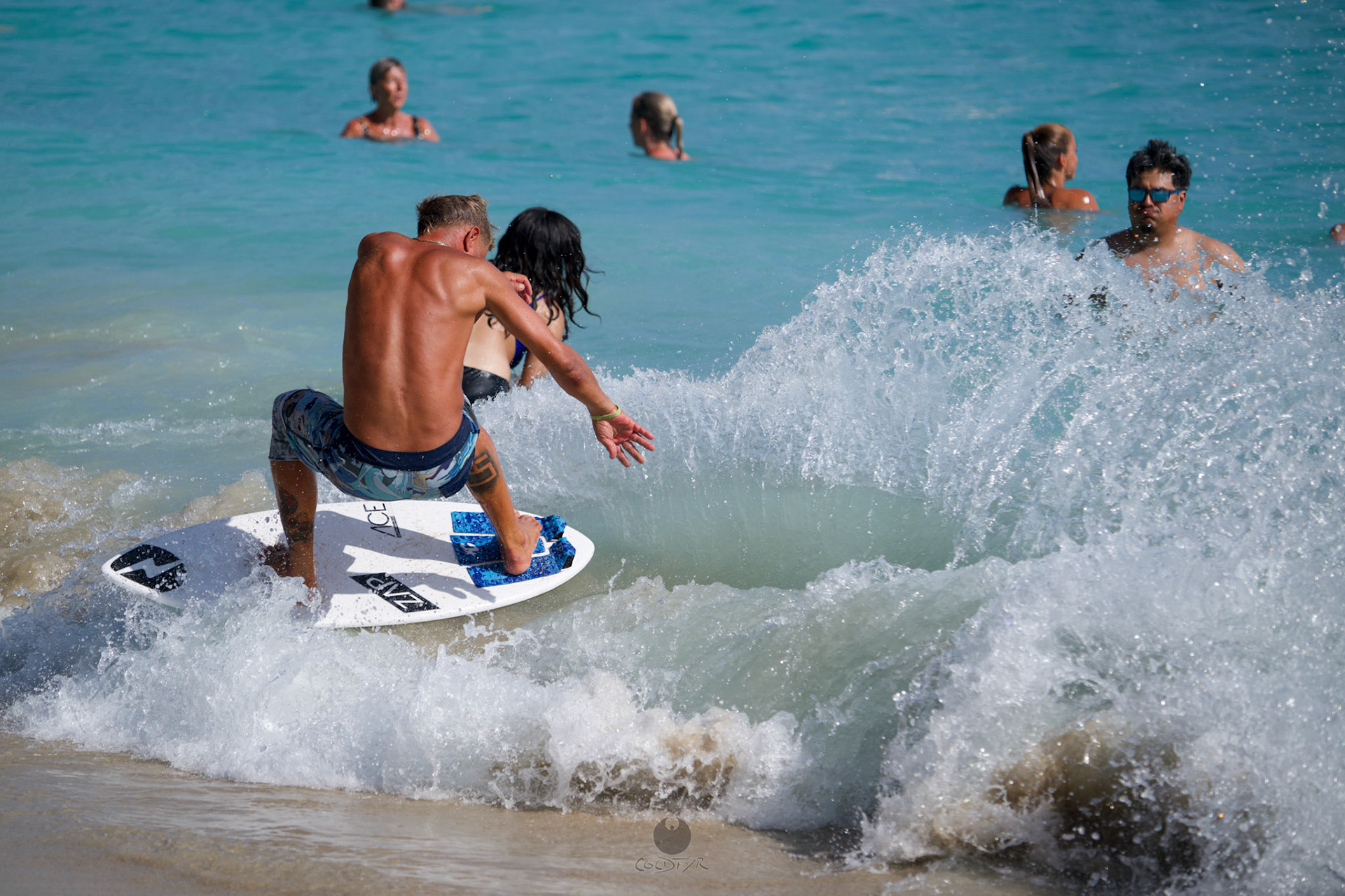 Brian "Hollywood" rips the Waikiki shore break.